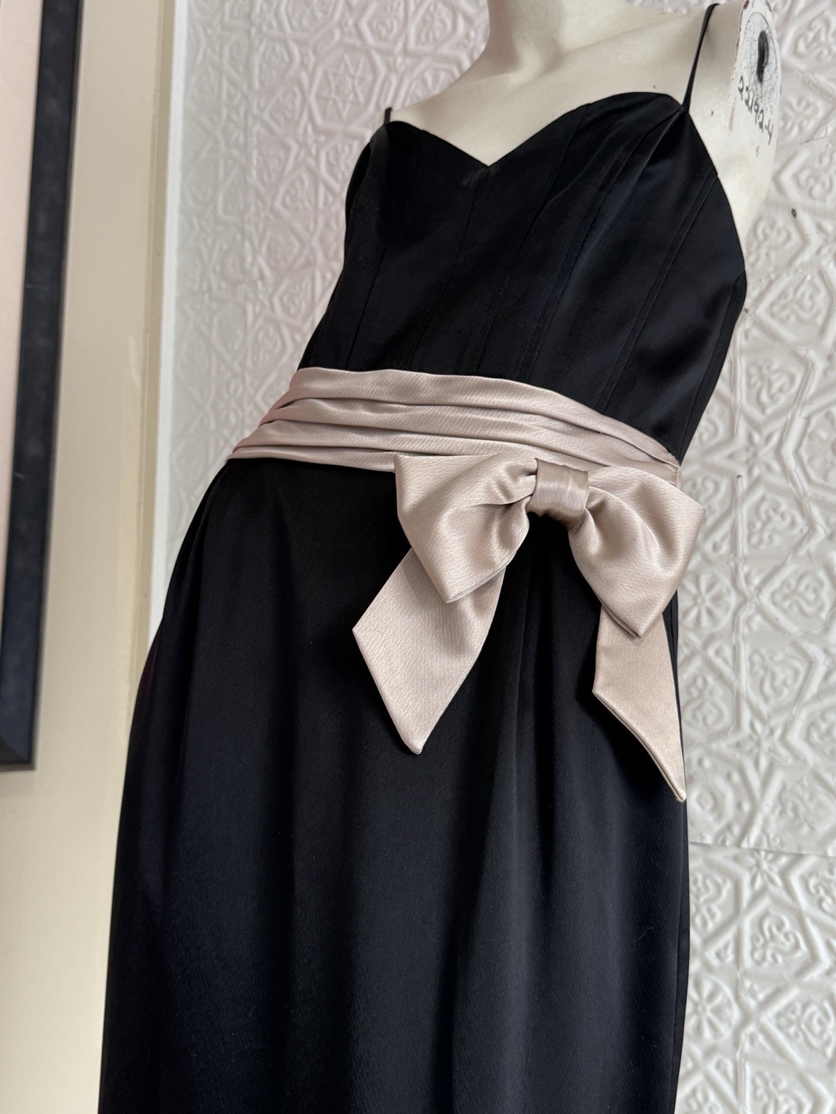 Vintage ABS Black Gown-Corset-Spaghetti strap-party dress NWT-1990s formal prom