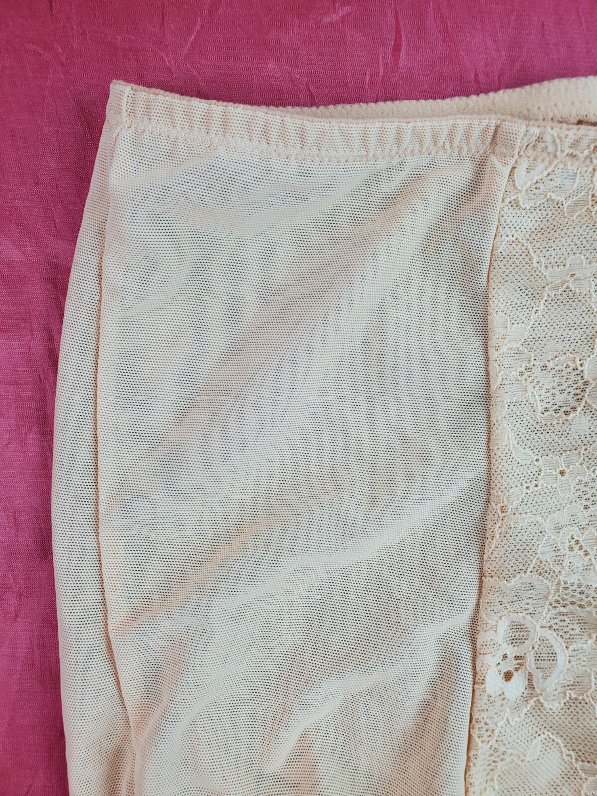 Vtg Panty Girdle Sz 16 Lace Mesh Sculpting Granny Cincher Brief Sissy Pin-up