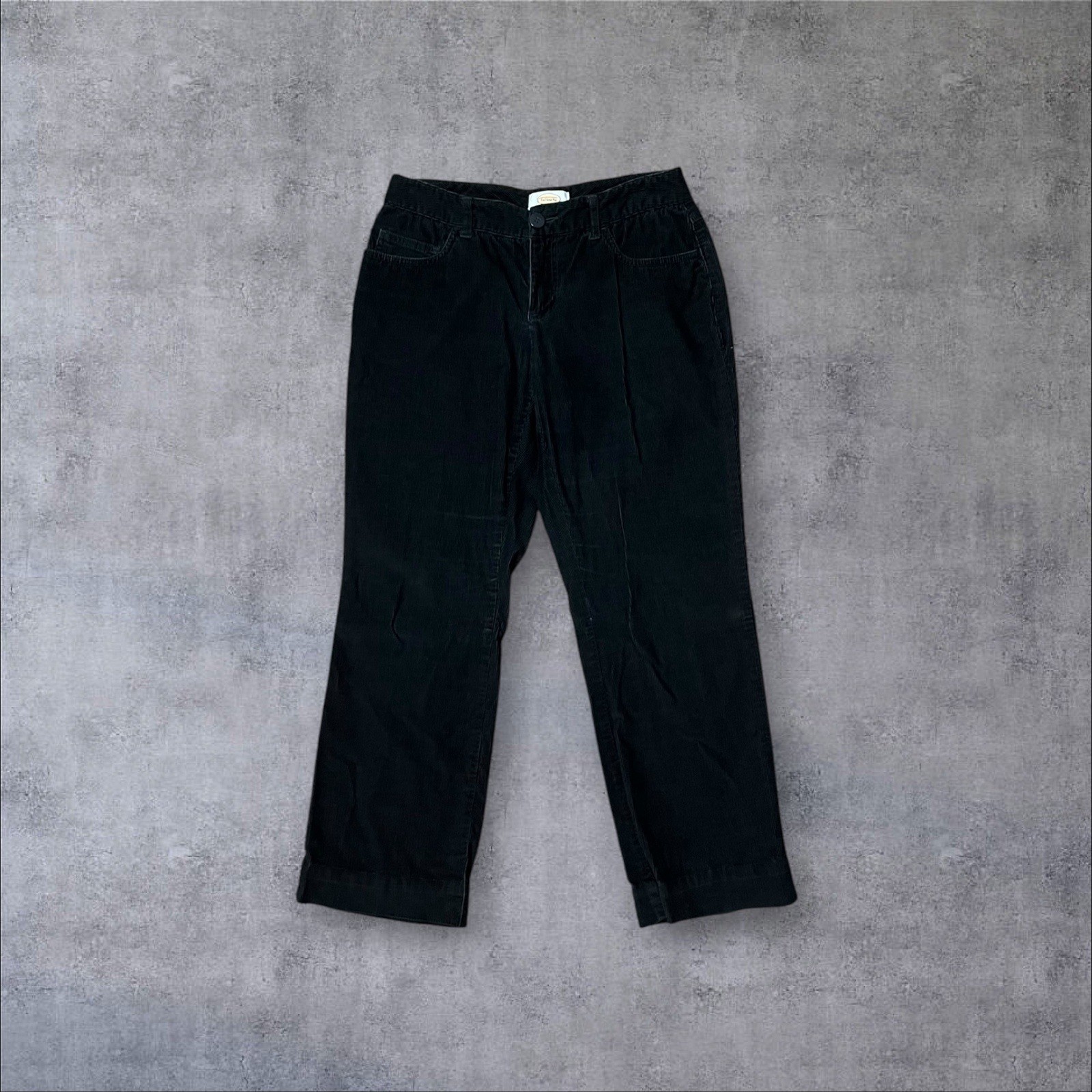 Vintage 2000s y2k Talbots Sz 2 Black Corduroy Low Rise Pants