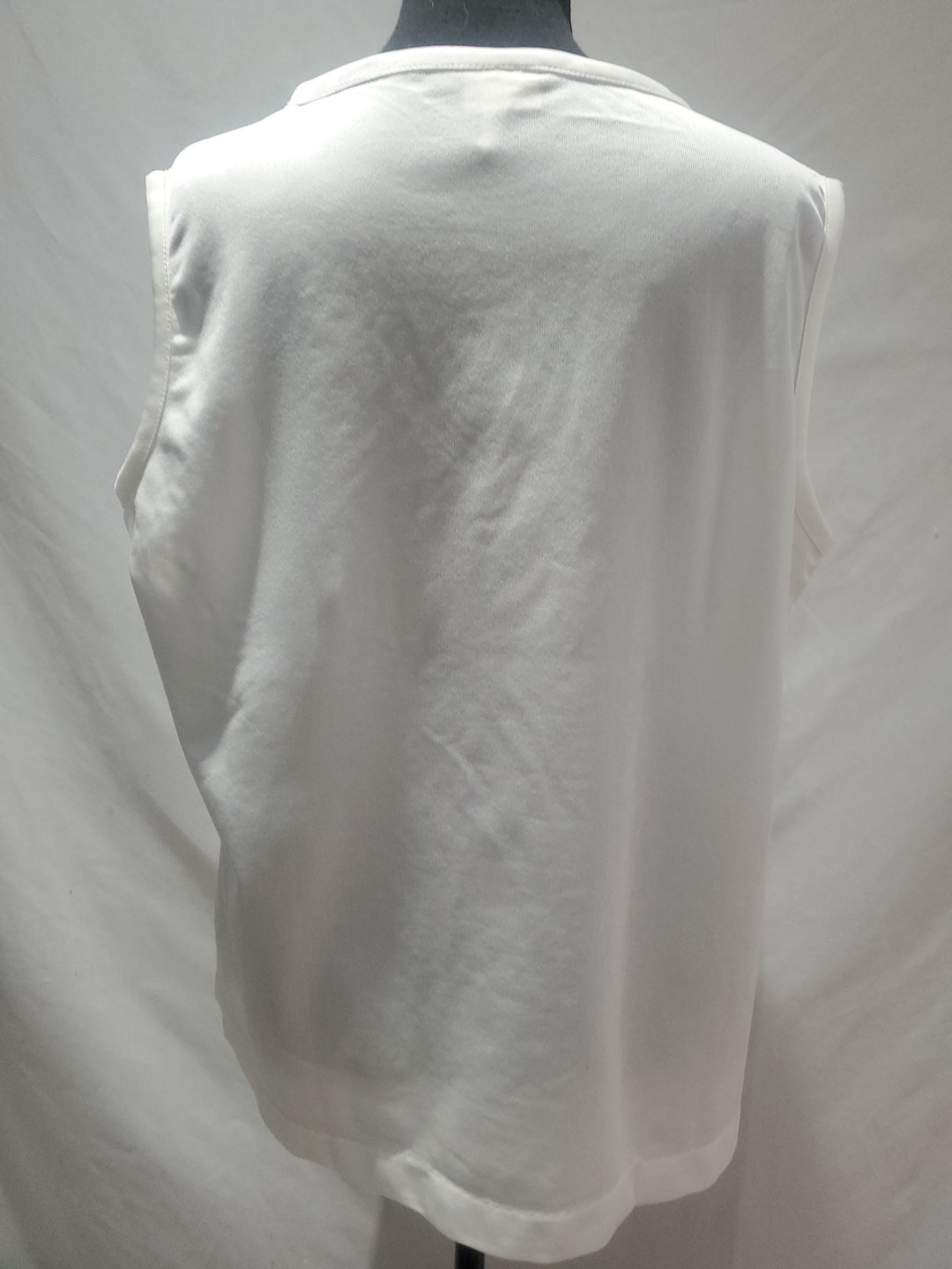 Vintage Beeline Fashion Sleeveless Top White Mint Green Applique sz 22