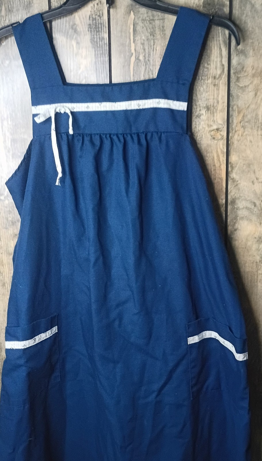Vintage Mary Jane by Corey of California Blue Pinafore Apron Dress Sz 12 Prairie