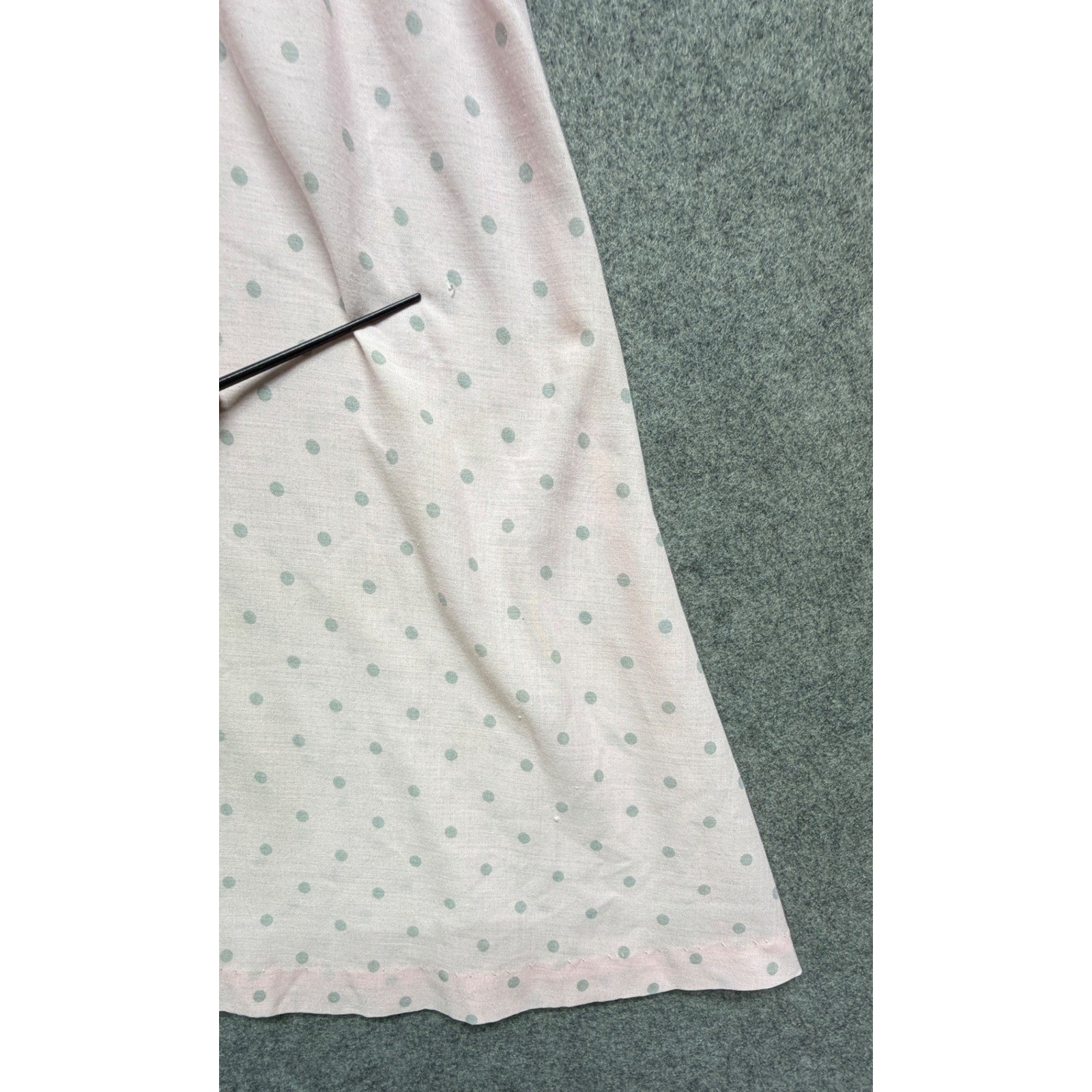 Vintage ILGWU Pink Polka Dot Shirt Dress Union Made A-Line Sleeveless Size 12