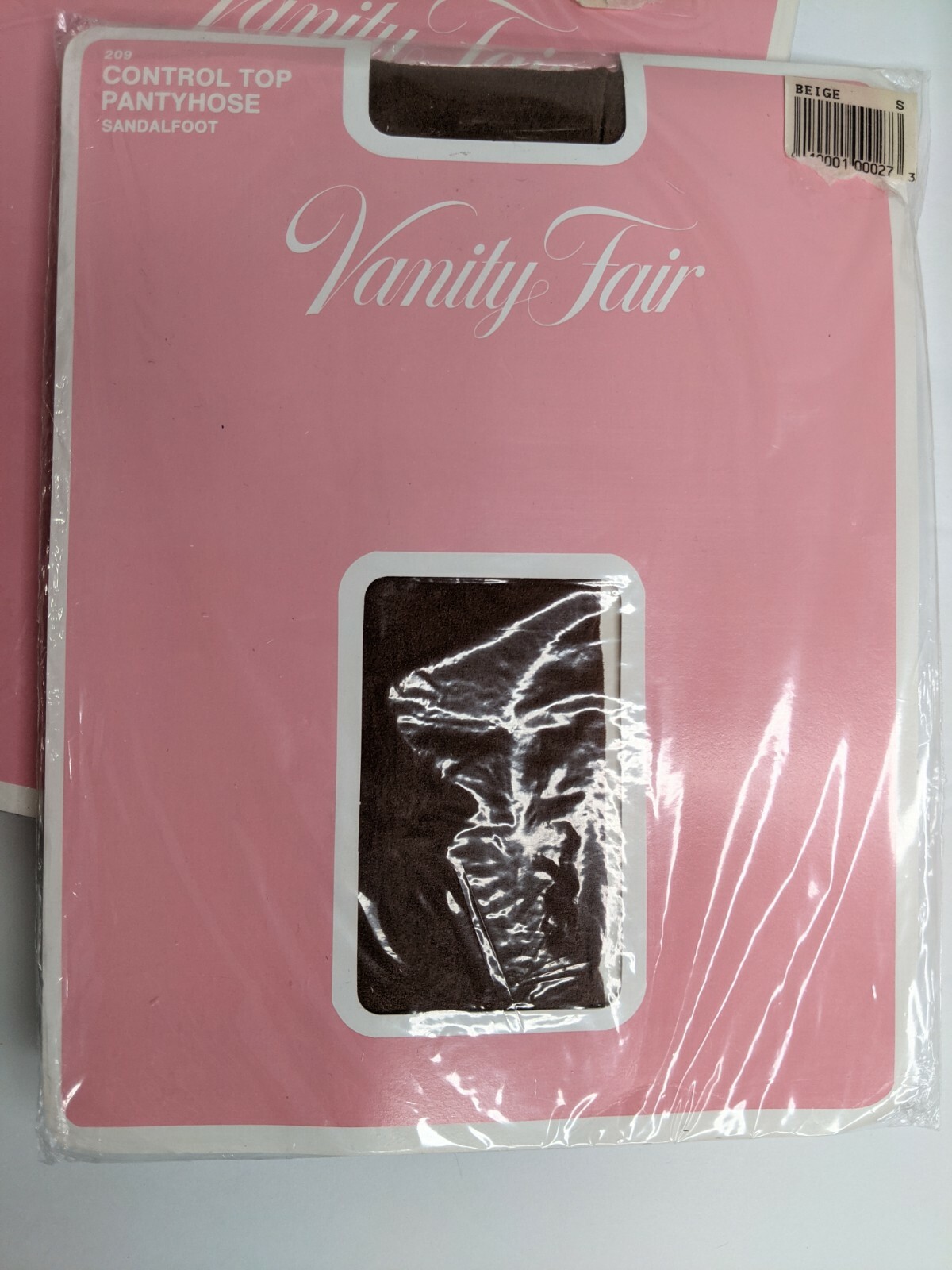 Vintage Vanity Fair Nylons Pantyhose S Control Top Truly Gray Beige Sandal Toe