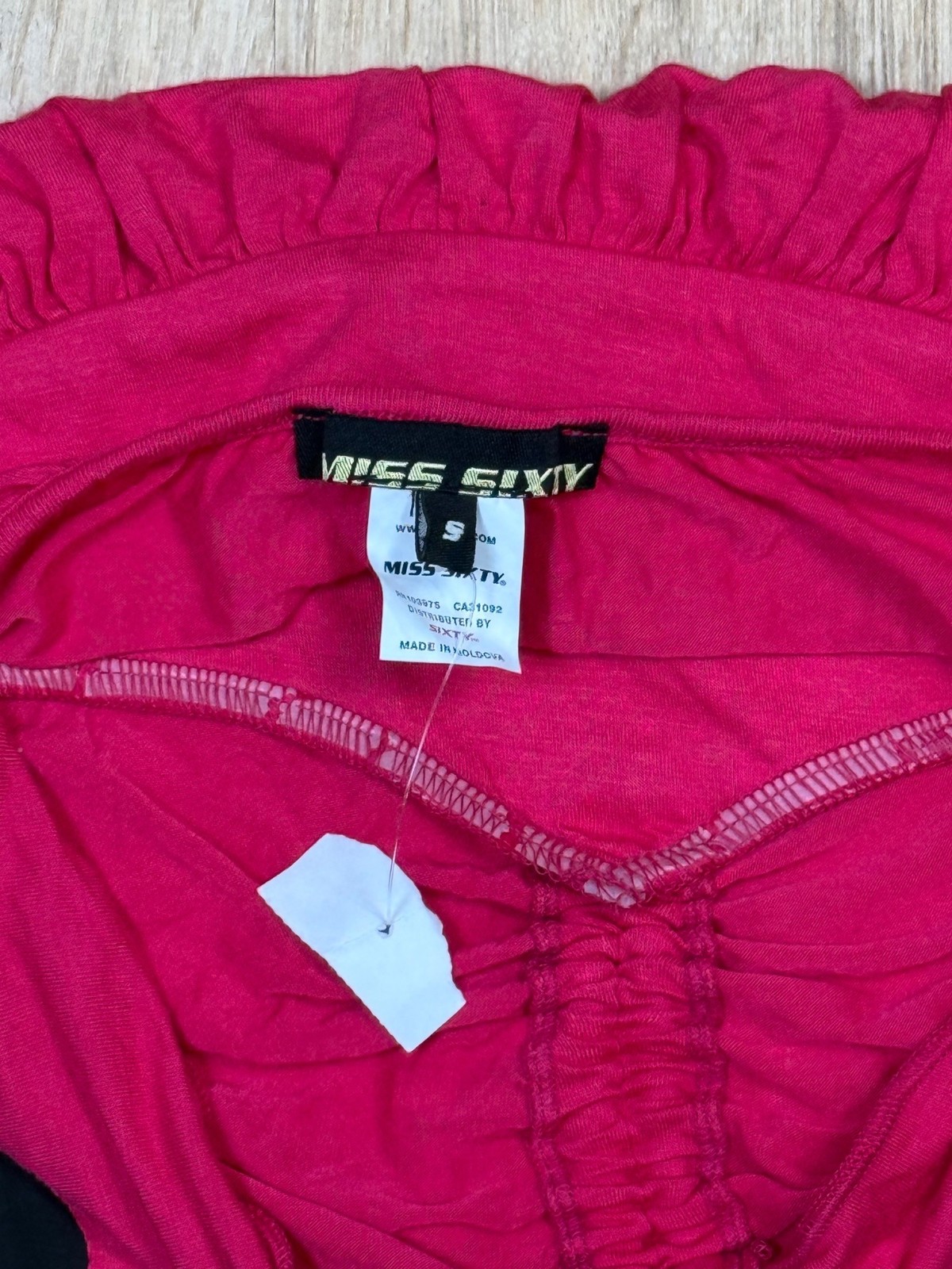 Rare Miss Sixty Vintage Pink Graphic Print Halter Dress Y2K Rock 'n’ Roll Small