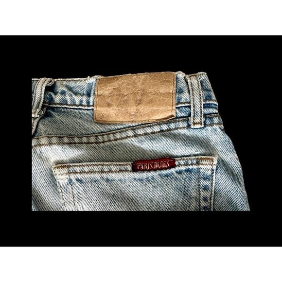 Vintage 90s Paris Blues Made in USA Light Wash Flare Jeans Worn Faded Size 5