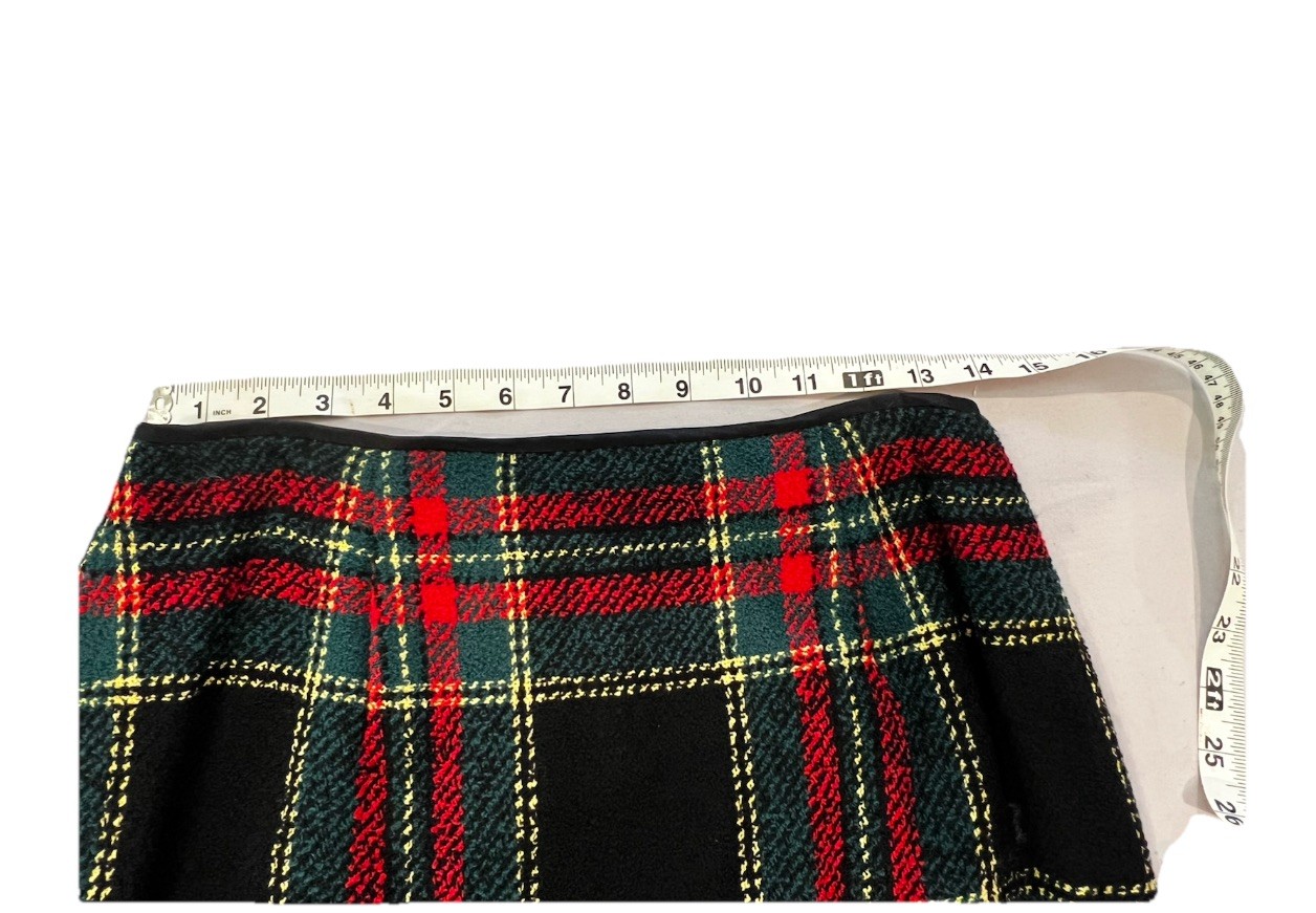 Peggy Jennings Vintage Skirt Suit — Black, Red, Green, Yellow Plaid –Tailored