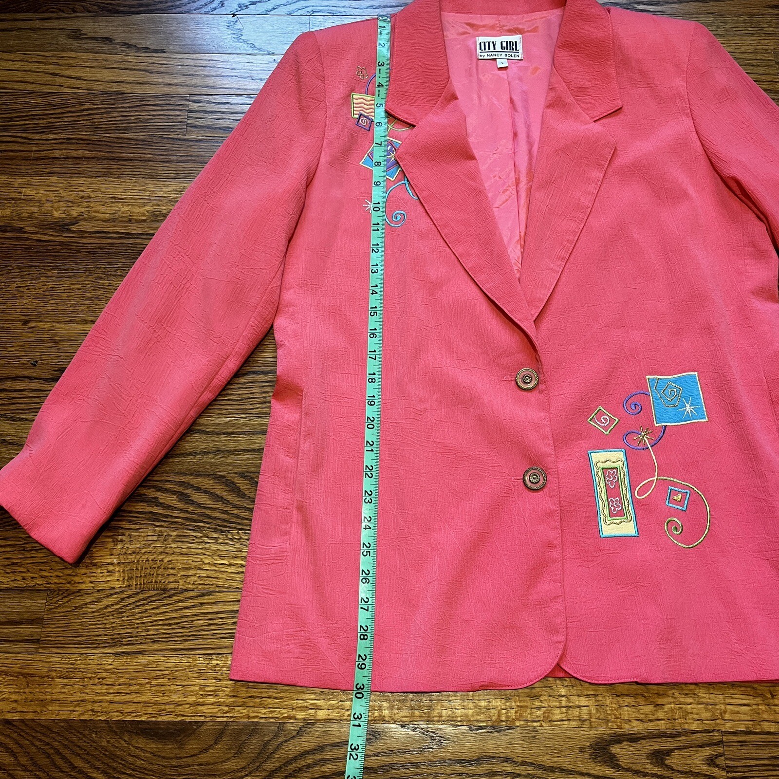 VTG City Girl By Nancy Bolen Blazer Hot Pink Women’s L EUC