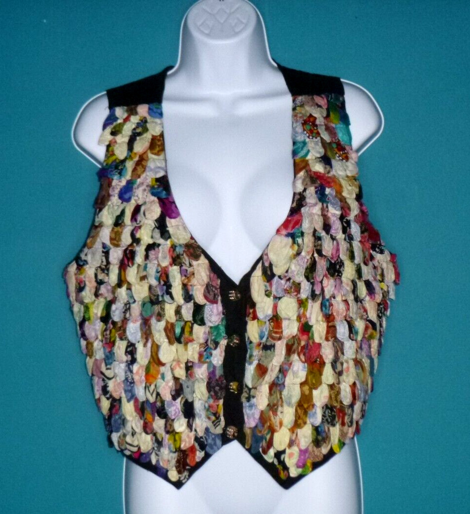 Vtg 80s SML Sport Embellished Vest Sz S/M
