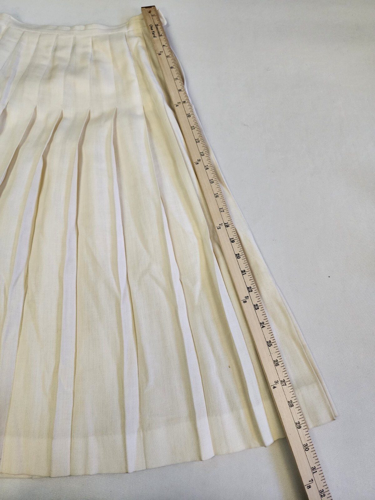 Galleria Sport Vintage Petite 8P Rayon Linen Pleated Side Zip Midi Geek Granny