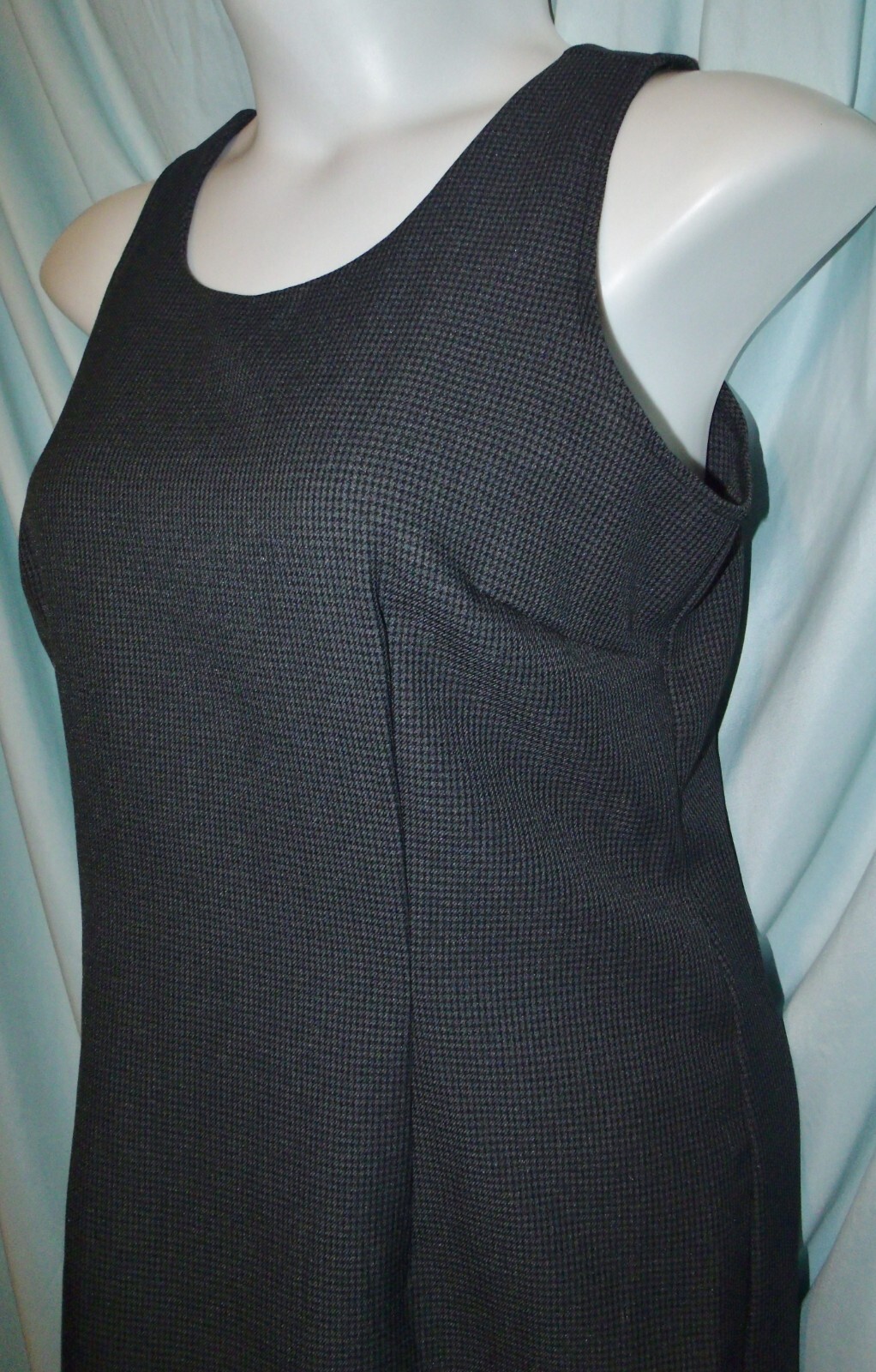 Lisa Jo Dark Gray Houndstooth Polyester Dress Suit Juniors Size 13/14 VTG 90s