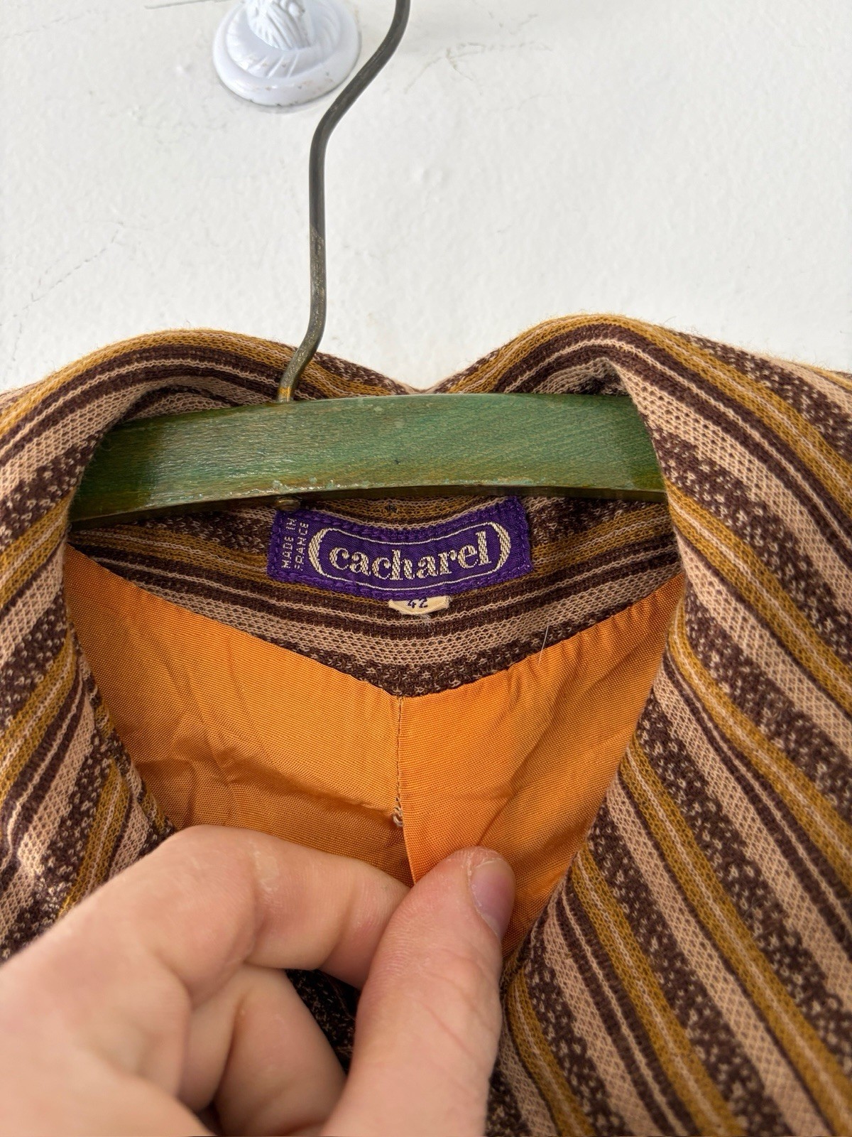 Vintage 70s 60s Cacharel Jacquard Utility Shirt Jacket And Wide Flared Trouser S