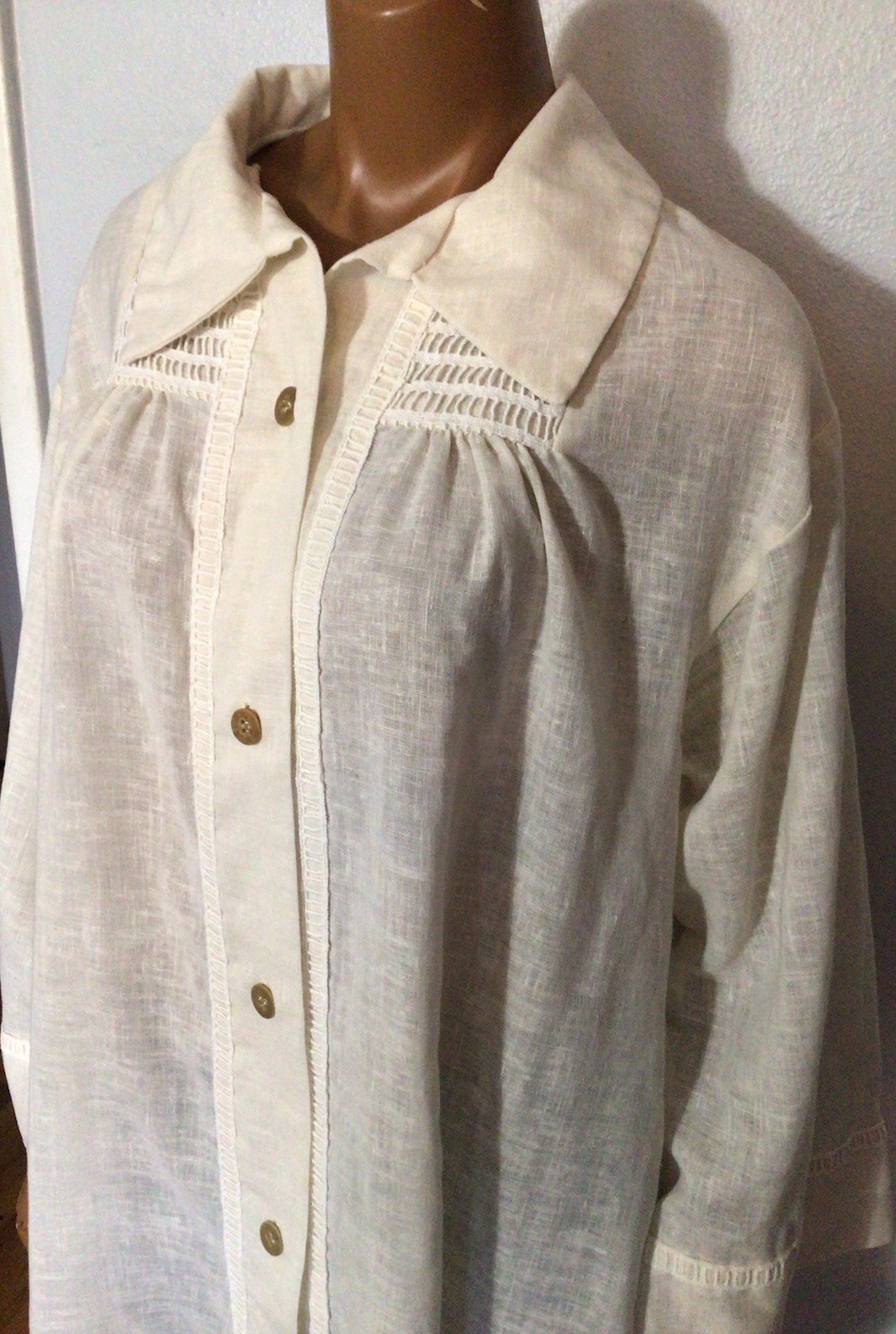 Vintage 70’s Button Front Hippie Maxi Caftan Robe Lounge Dress Size 13
