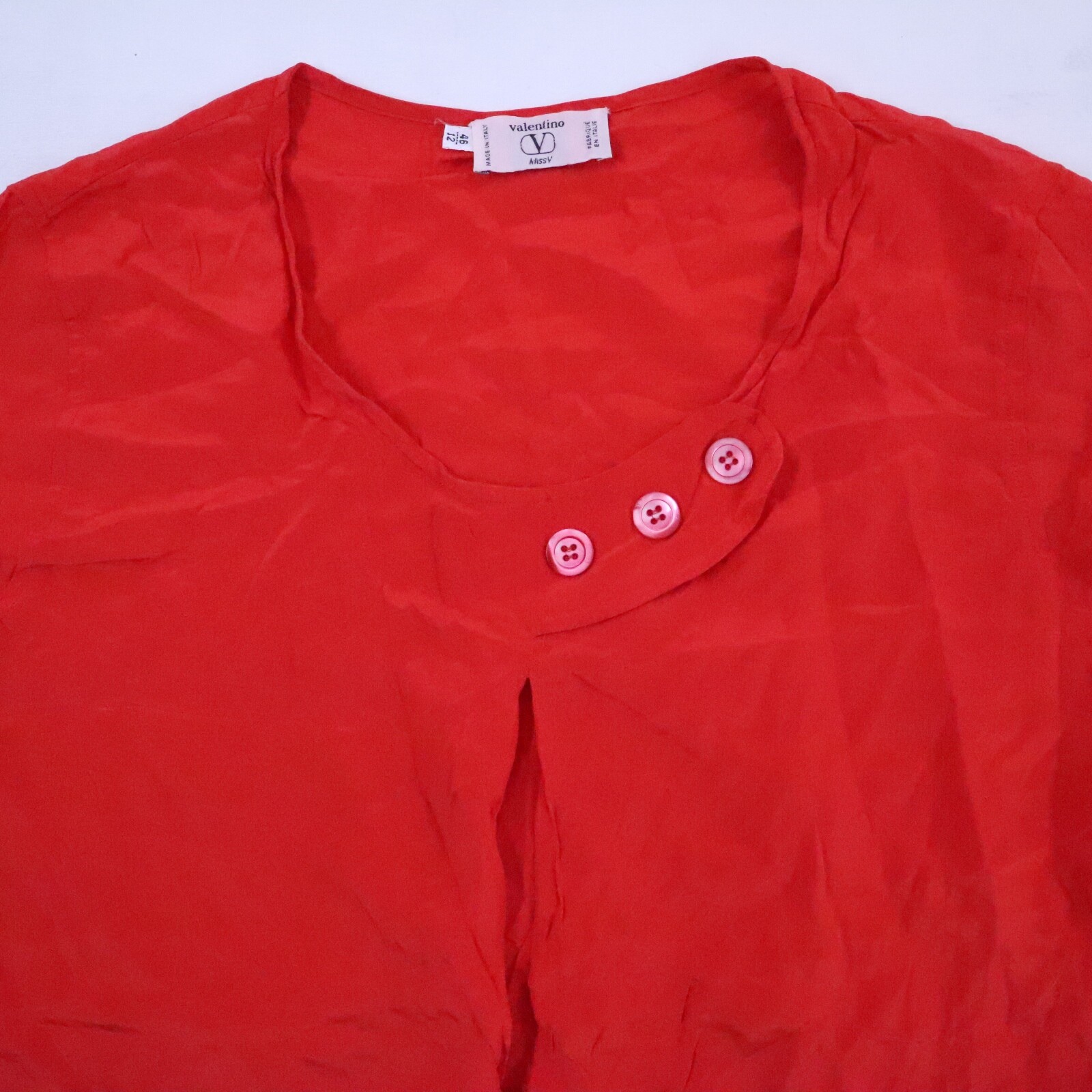 VALENTINO SILK SILK SOIE VINTAGE JERSEY SHIRT SHIRT RED