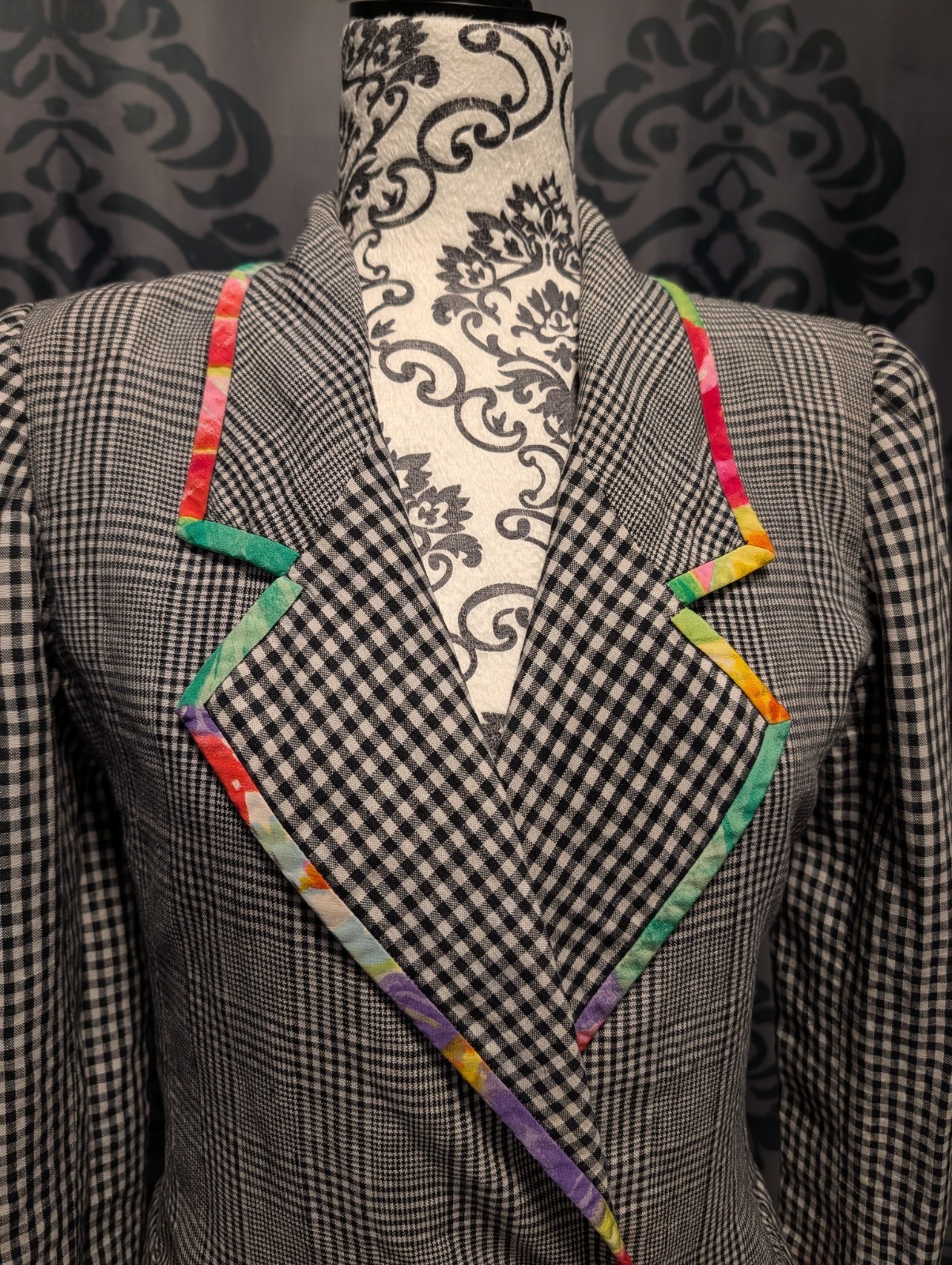 Emanuel Ungaro 80s Era Parallèle Reversible Blazer Neon Unique Punk Vintage