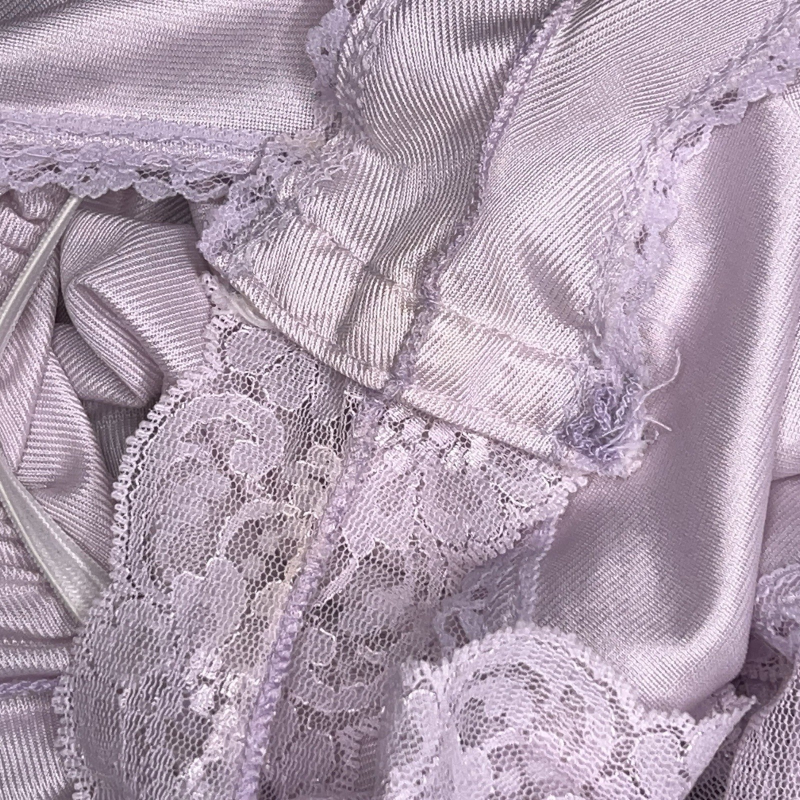 Vintage Small Ashley Taylor Teddy Bodysuit Lilac Pastel Lace Trim Retro Lingerie