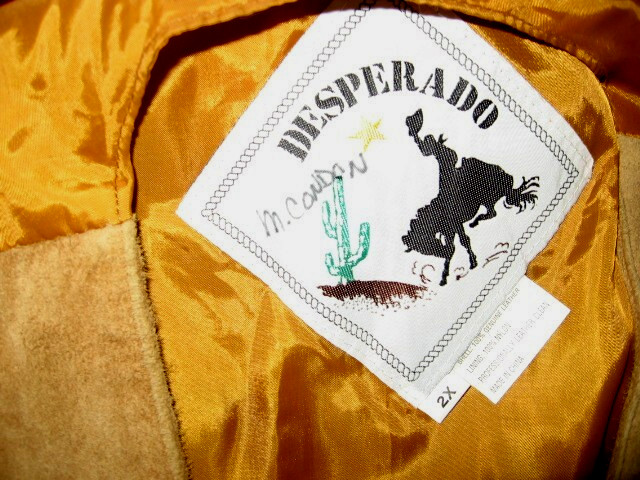 VINTAGE DESPERADO GOLD SUEDE LEATHER WESTERN STYLE VEST – 2X