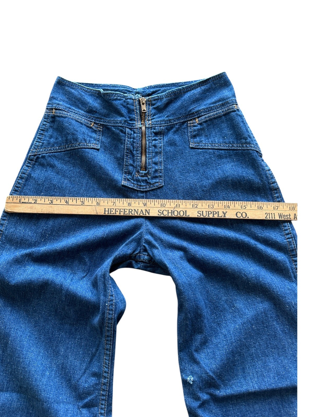 Vintage 70s Bell Bottom Jeans By Maverick 24×28 Flares Denim
