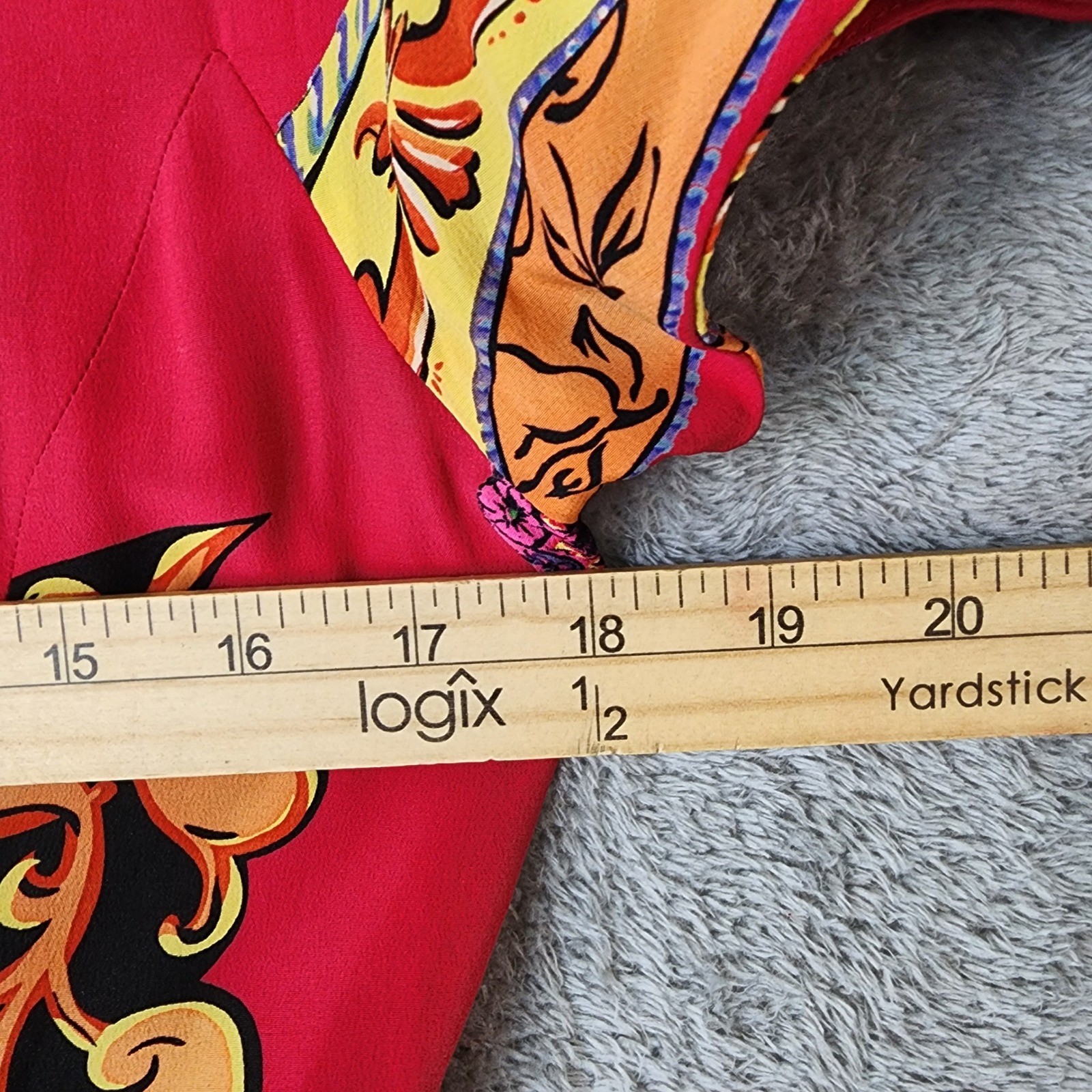 Constance Saunders Richard Warren Dress Womens Size 4 Red Silk Teacup Vintage