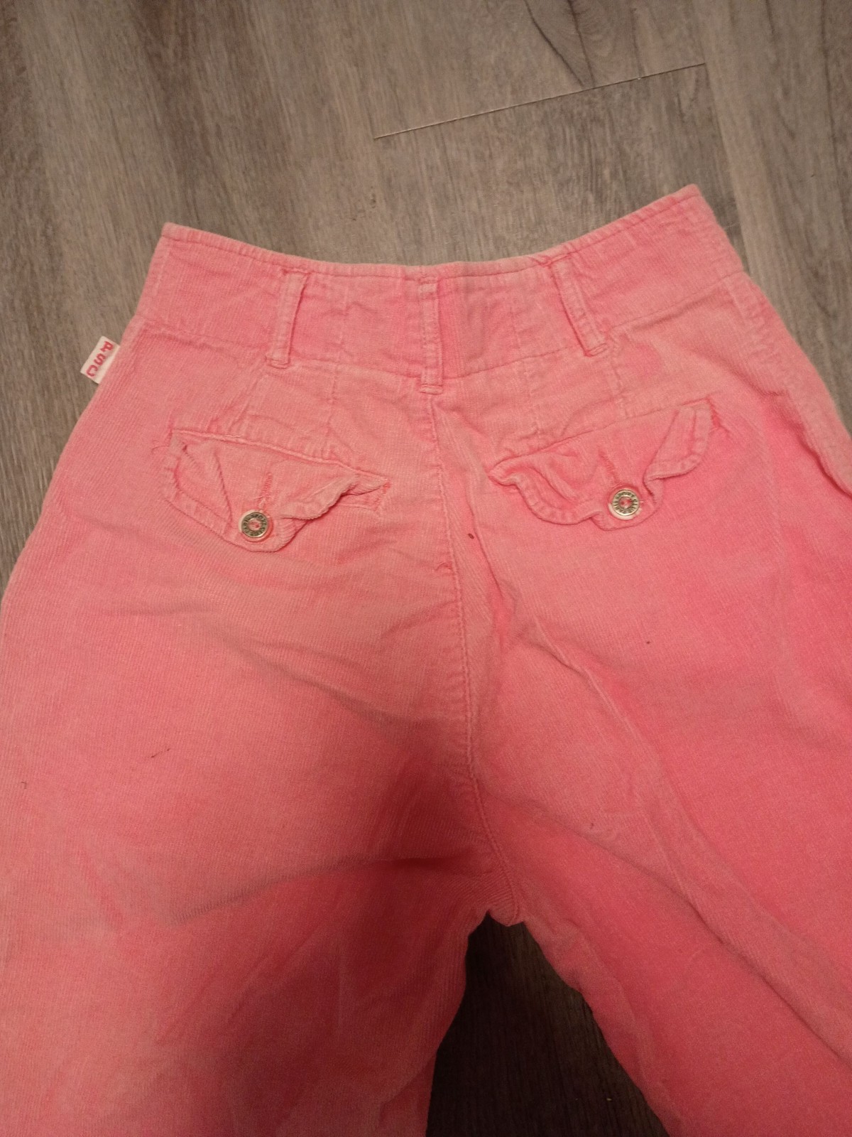 Paris Sport Club Pink Corduroy High Rise Tapered Pants Button Hem size 5