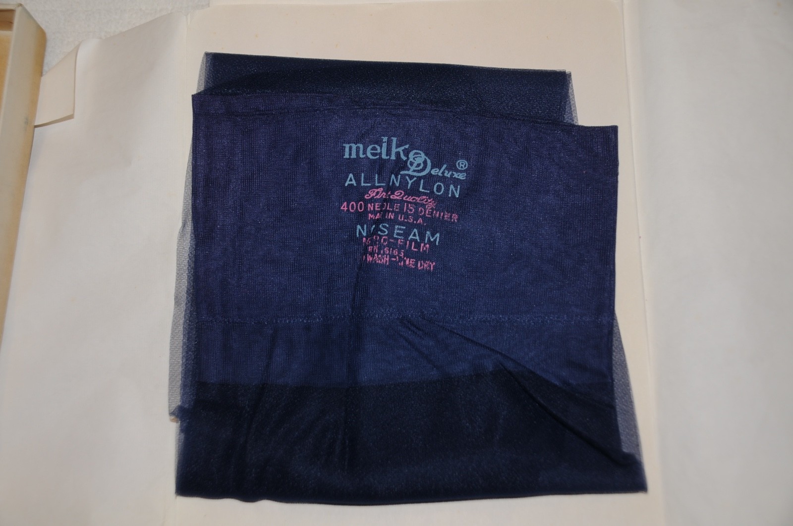 Vintage Melko Nylon Stockings Size 10 M 6 Pair, Navy