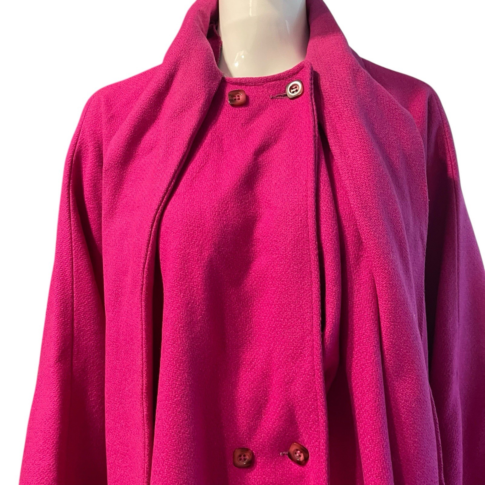 Vintage Country Pacer Wool Pea Coat Poncho Jacket Women’s Size XL 16/18 Pink