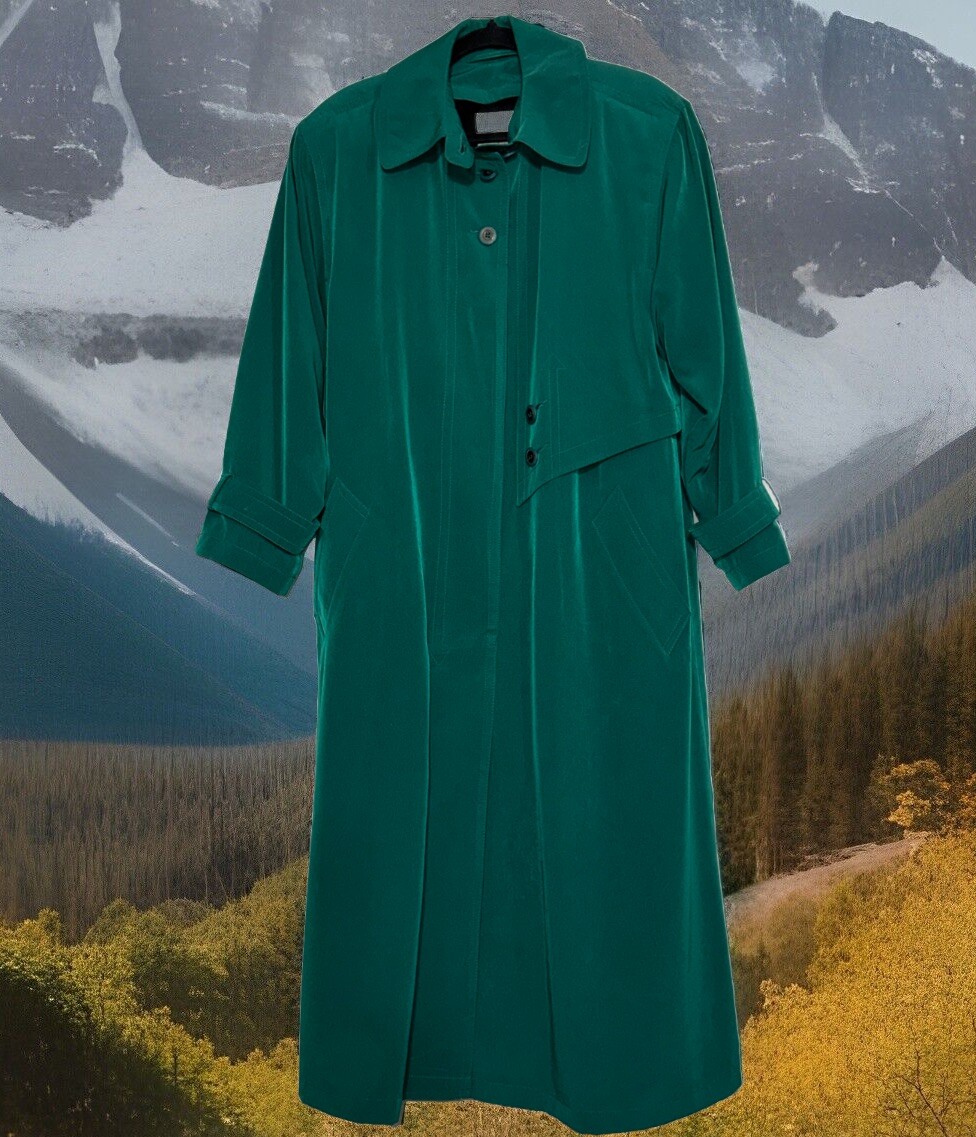 Vintage Misty Harbor Rare Made In Russia Trench Coat Woman Sz 14 Full Zip Liner