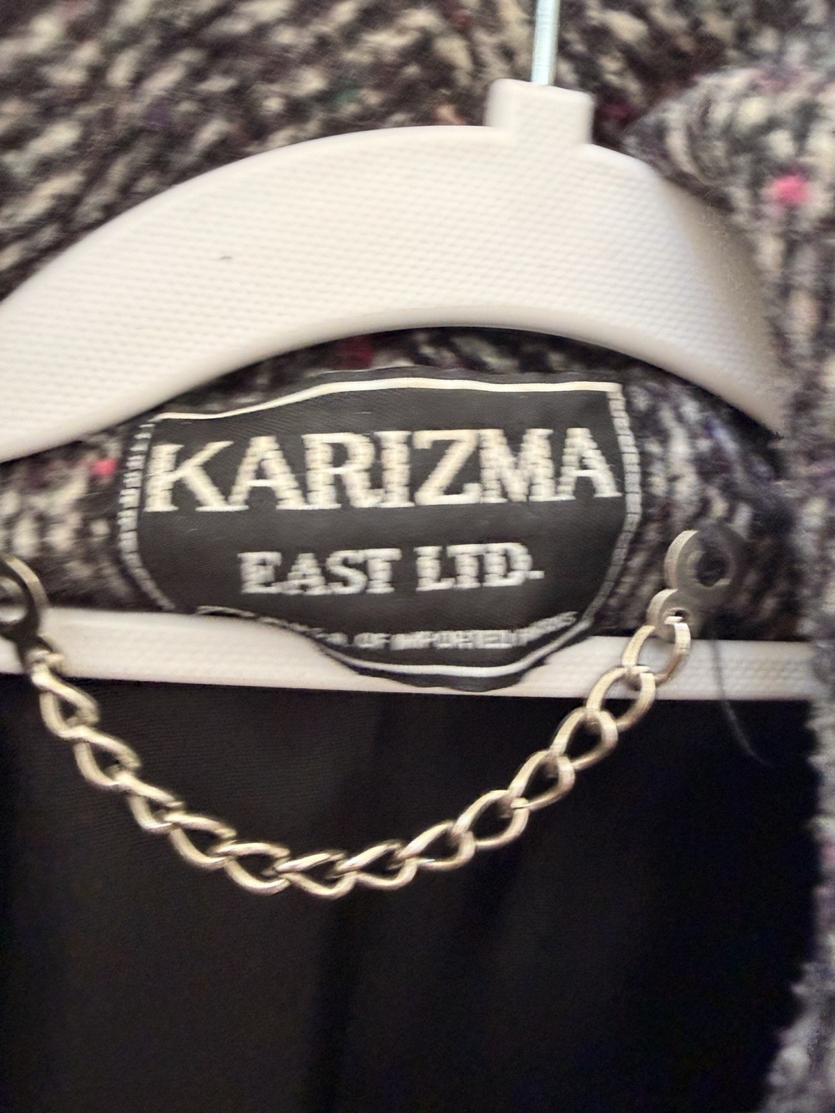 Vintage Karizma East Ltd Womens Size 12 Tweed Wool Blend Coat Double Breasted