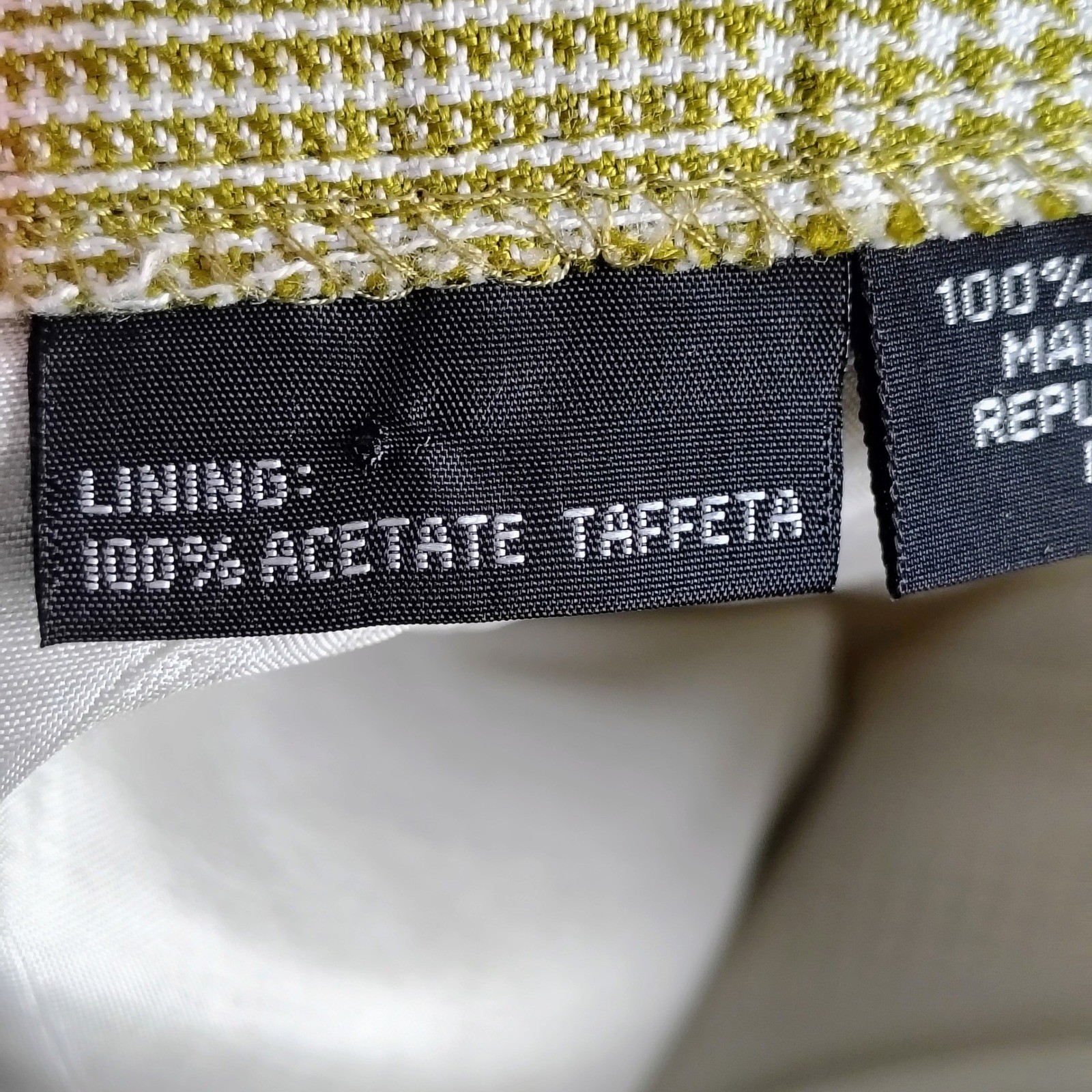 Stirling Cooper Vintage Glen Plaid Skirt Suit Set Tan Mustard Rayon Size 8