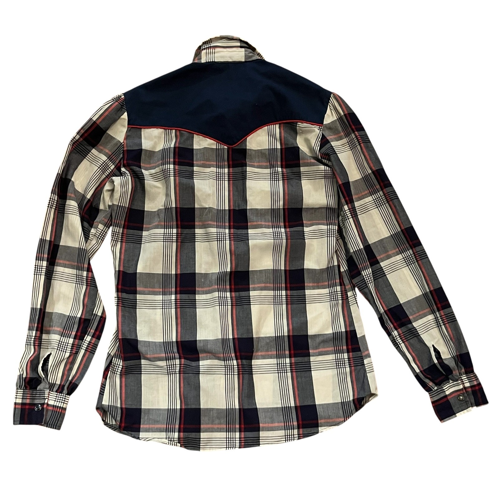 Kenny Rogers Western Collection Karman Plaid Lace Trim Pearl Snap Shirt Vintage