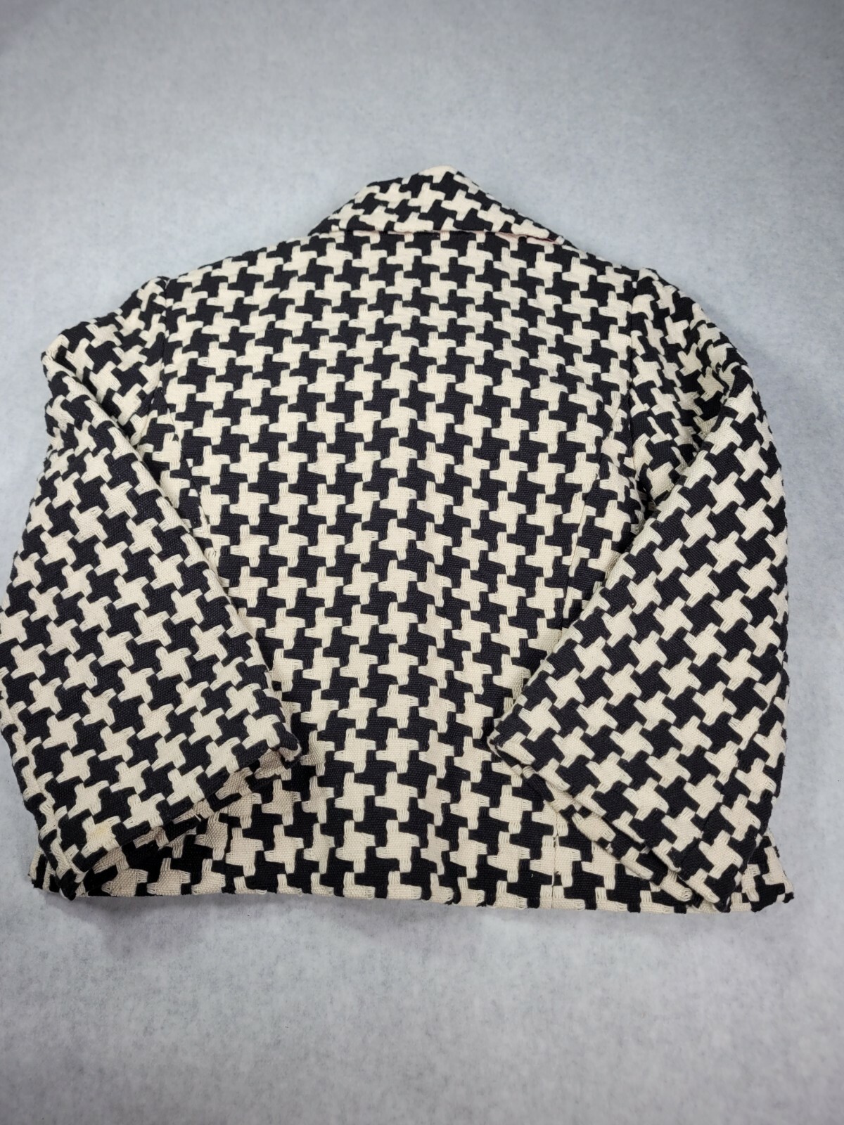 Vintage 3 Sisters Black White Pink Geometric Print Bow NICE RARE