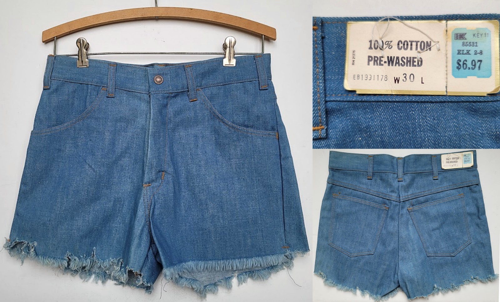 Vintage 70s 80s Deadstock Denim Jean Cutoff Shorts High Waist Daisy Dukes NWT!