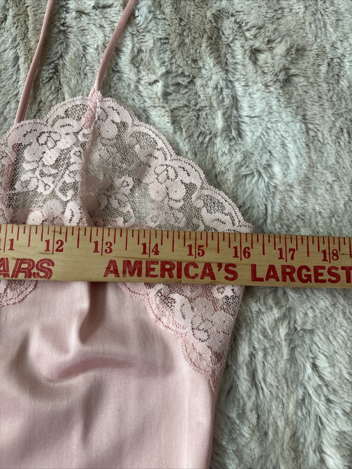 VTG Nylon Antron Satin Lace Teddy Bodysuit Playsuit Panty Sissy Romper USA Med