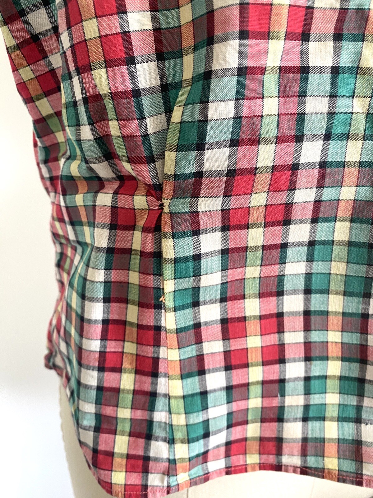 Vintage 40s 50s Shirt Women Medium Cotton Loop Collar Pinup Rockabilly Retro