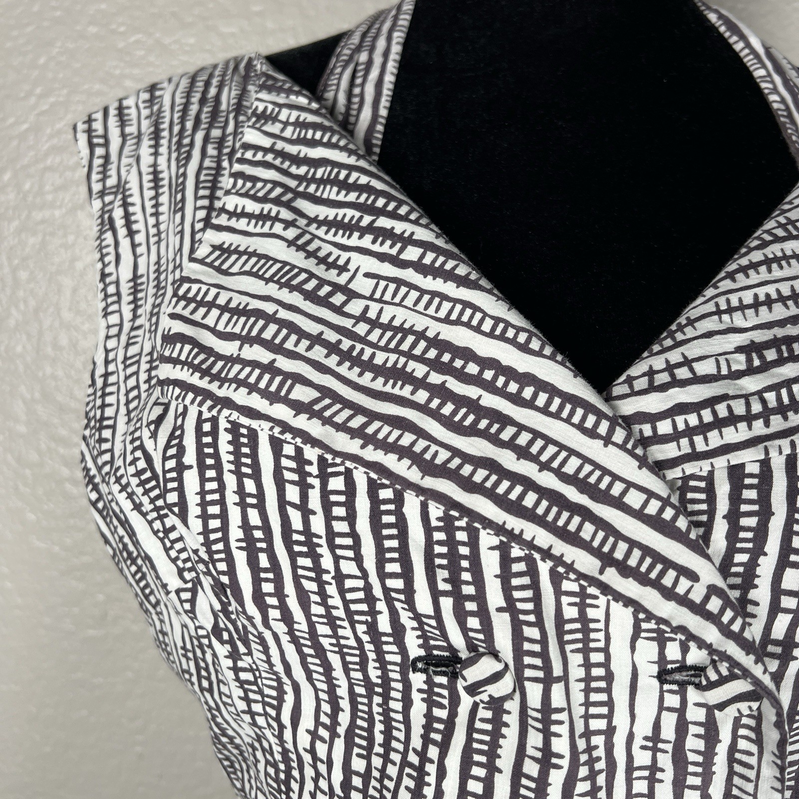 Vintage 1950s Sz 2P Black & White Full Skirt Halter Party Dress Rockabilly+Vest
