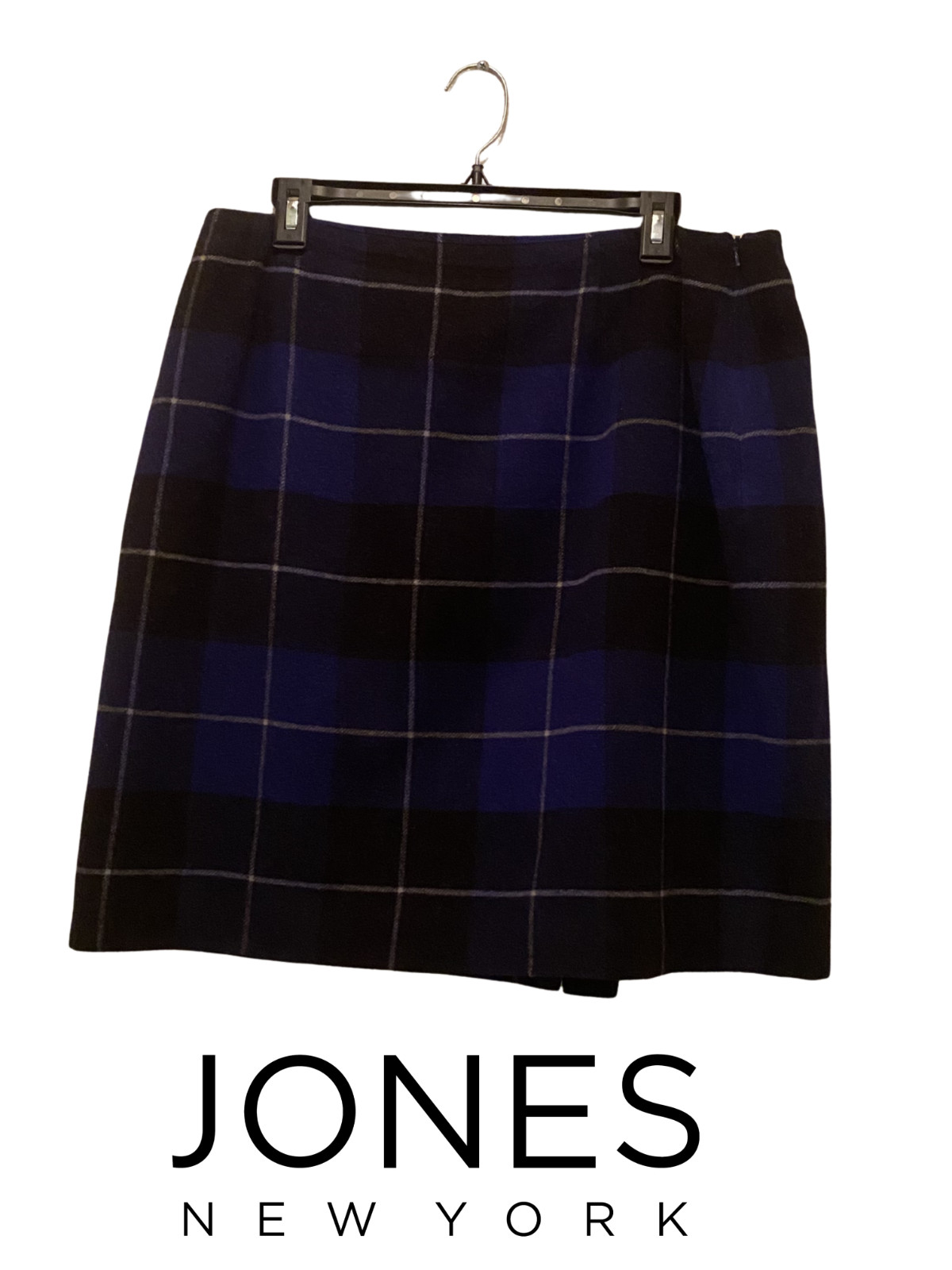 Vintage 90s Jones New York Wool Plaid Skirt – Size 16 (Modern Size 12 – 14)