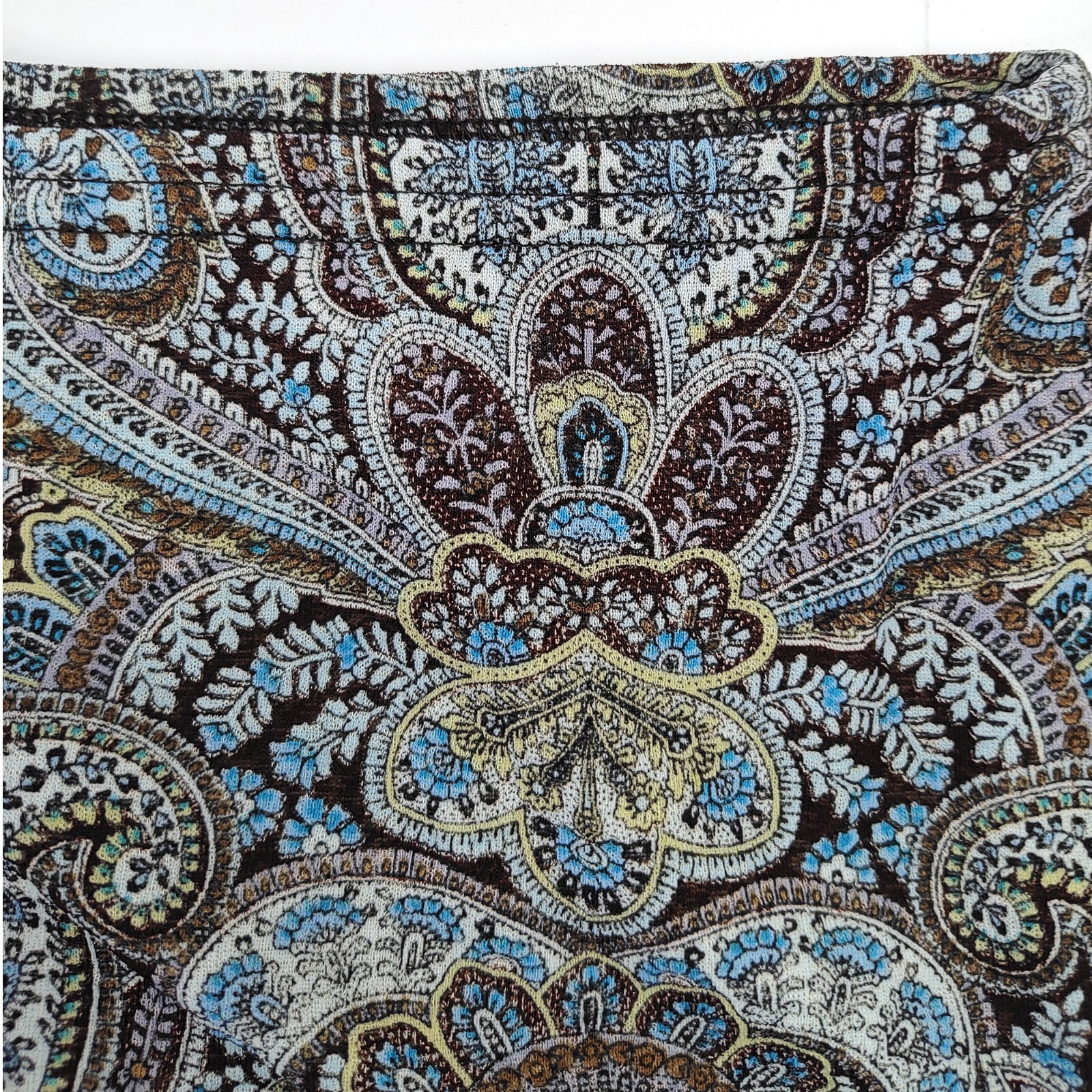 Vintage 90s Y2K Stretch Paisley Skirt Brown New York City Midi Whimsigoth M L