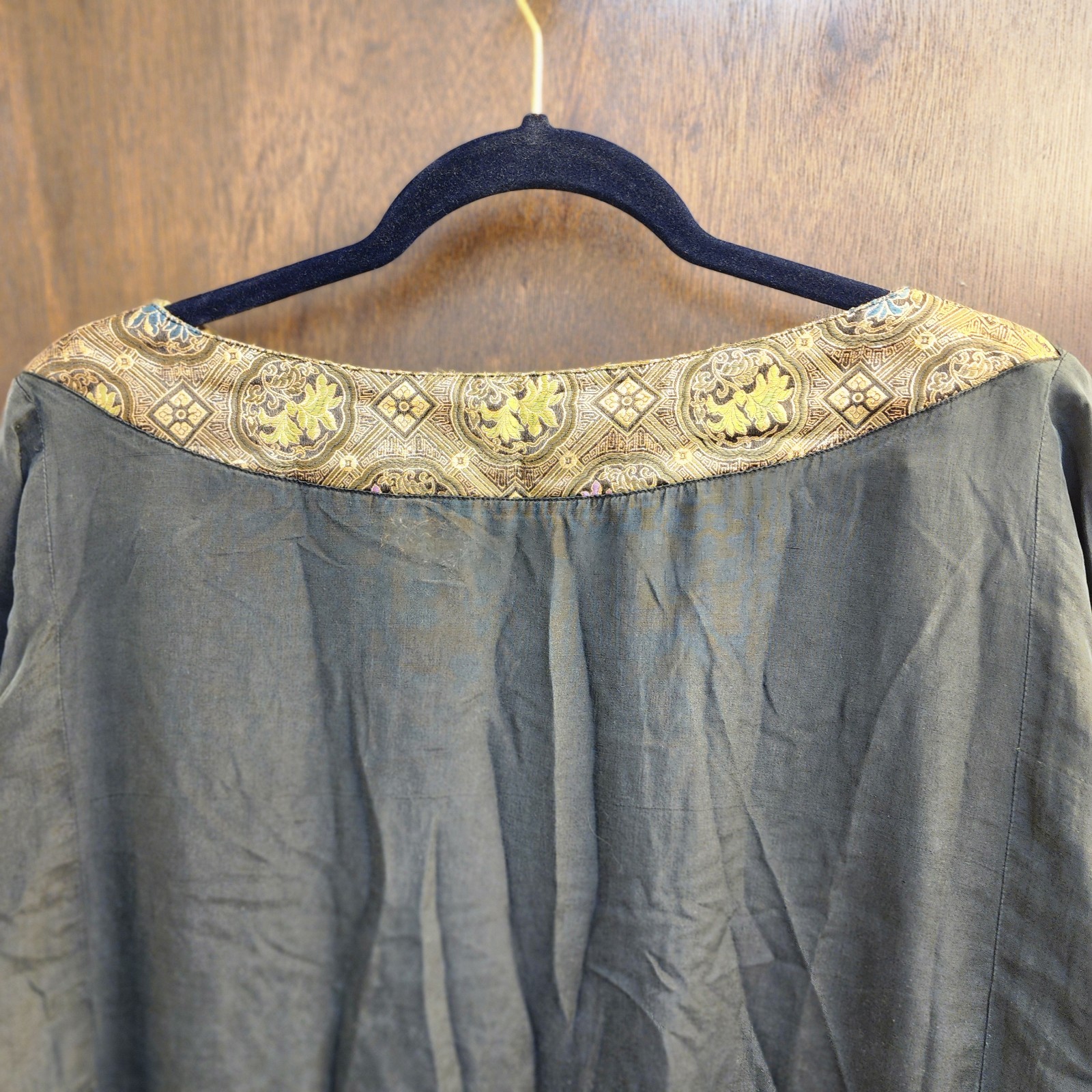 Vintage 80s Does 20s Visage Silk Art Deco Metallic OS Plus Size Dress OS