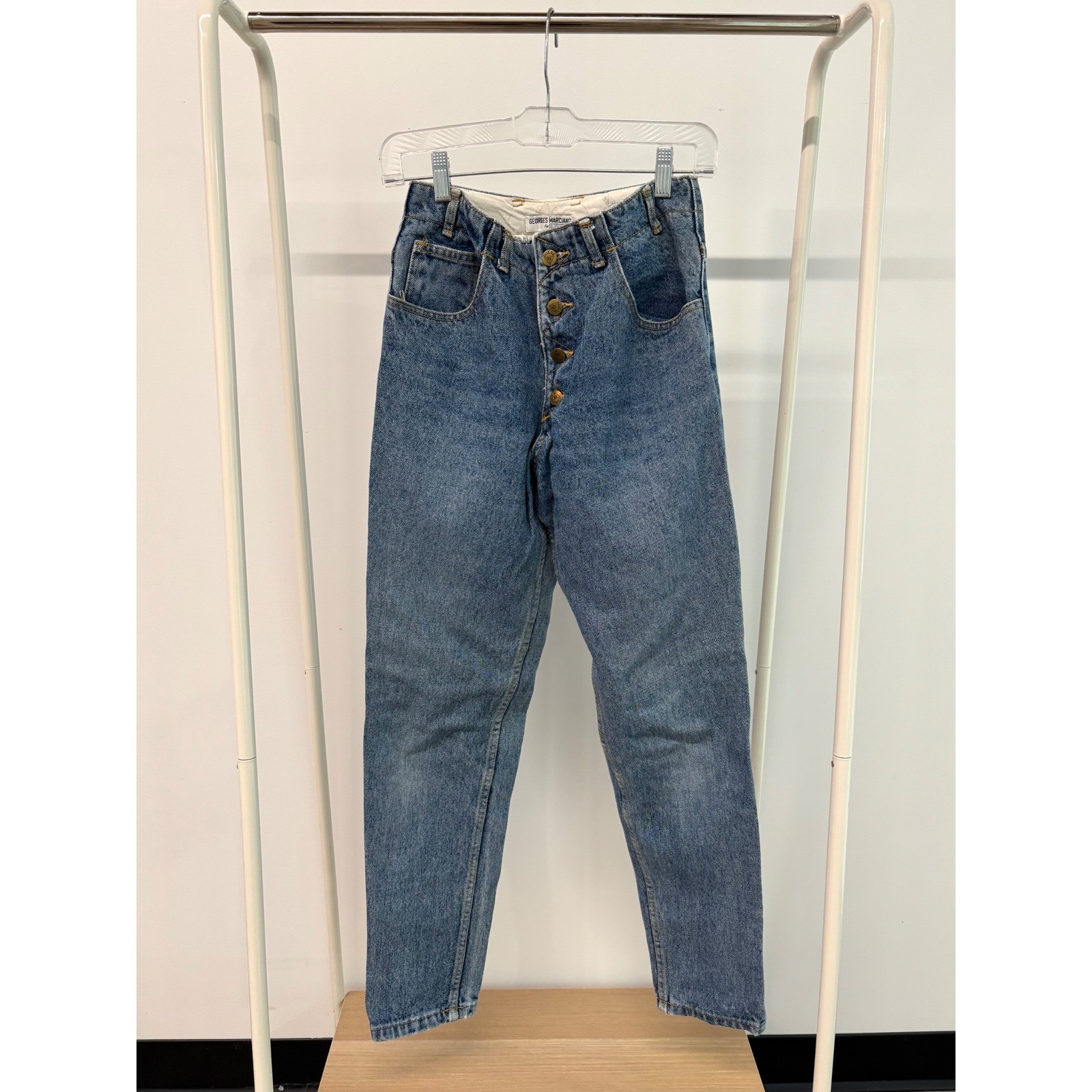 Georges Marciano for Guess Vintage High Waisted Tapered Button Fly Jeans Blue 29