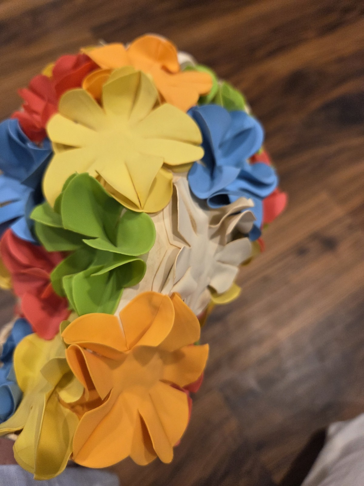 Vtg Mid-Century Retro Floral Petal Swim Cap Colorful Rubber Bathing Hat 60s Glam