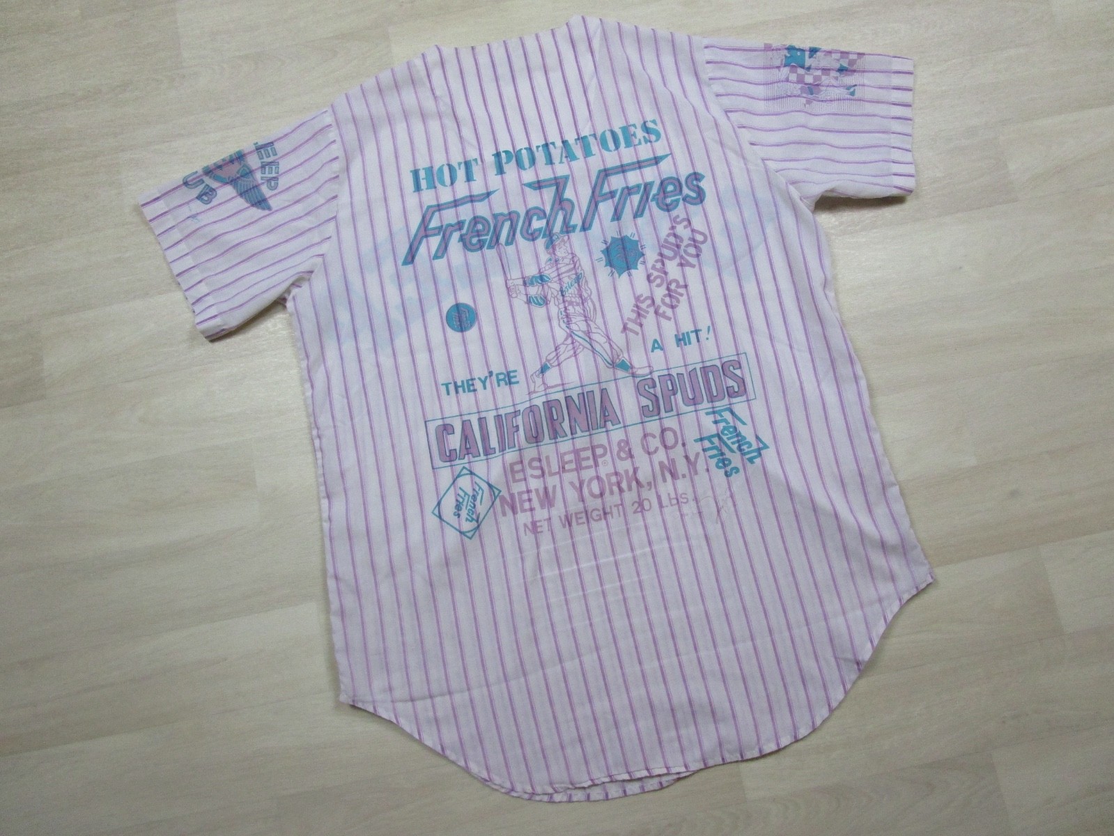 Vintage 80s ESLEEP Nightgown Striped Baseball Ballpark Nightgown 1988