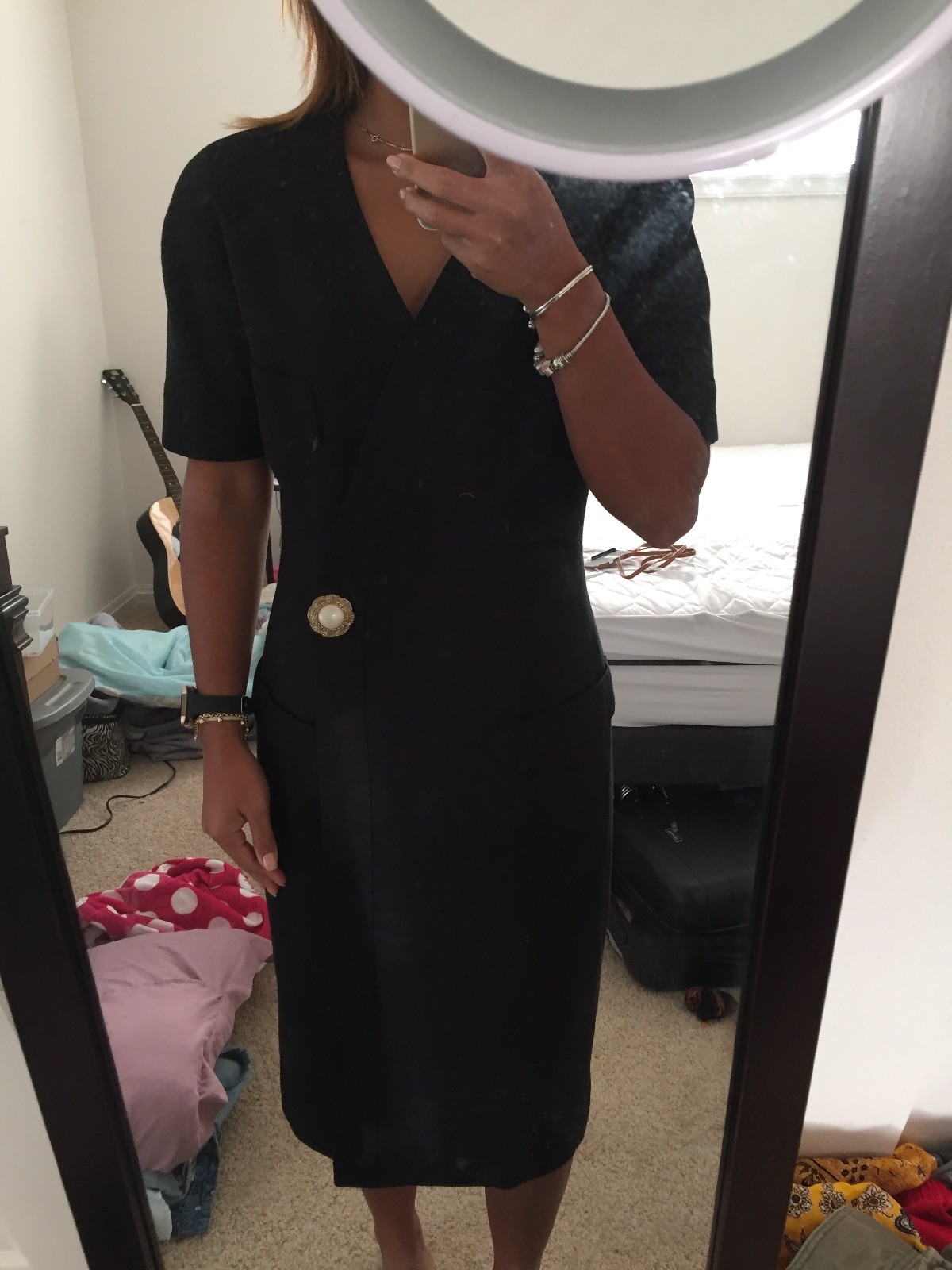 Talbots Constance Saunders Black Vintage Dress