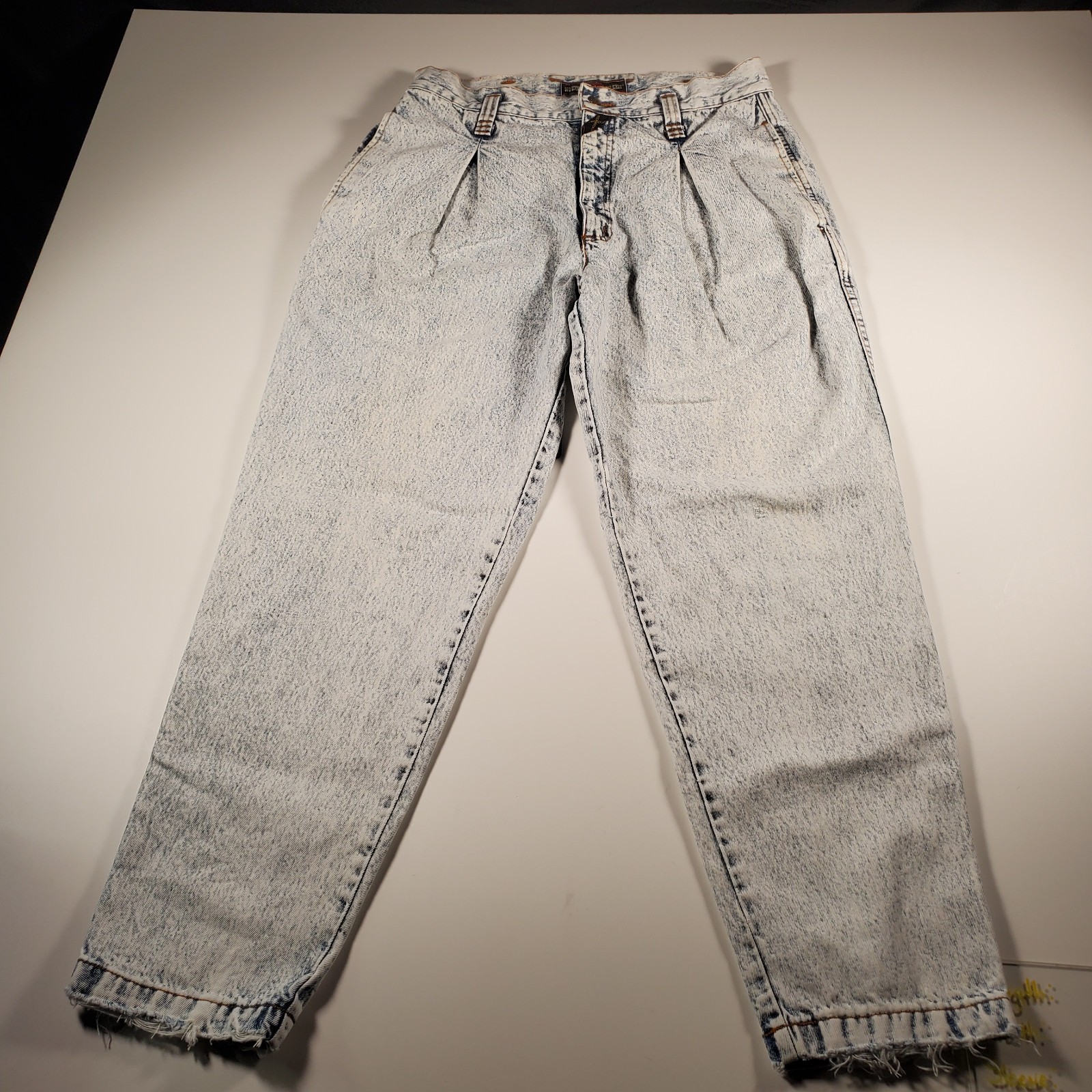 Vintage Jordache No Exit Acid Wash Jeans 80s High Rise Denim Patches Size 36×32