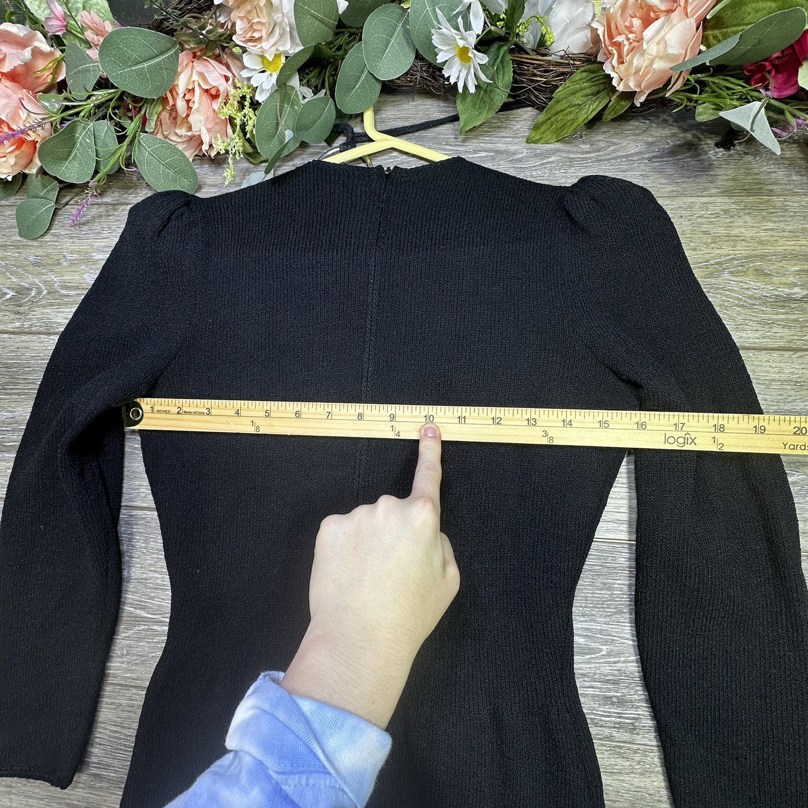 1980S PAT SANDLER FLORAL EMBROIDERED KNIT DRESS Vintage Black 4 Womens Sequin