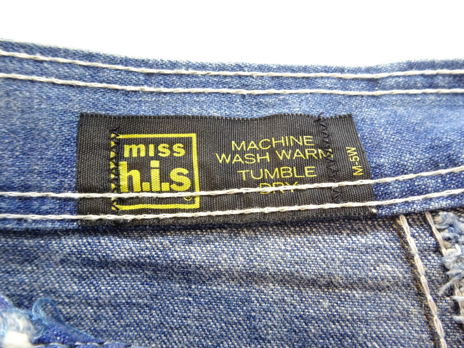 Vintage Miss h.i.s. High Rise A Line Pearl Snap Front Midi Jean Skirt Western