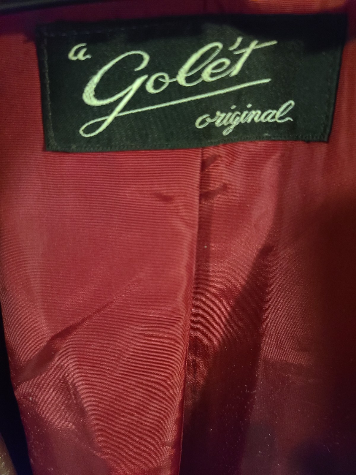 Vintage Golet Leather Coat Womens Sz 12 Dark Red Mid Century 50s 60s Gole’t