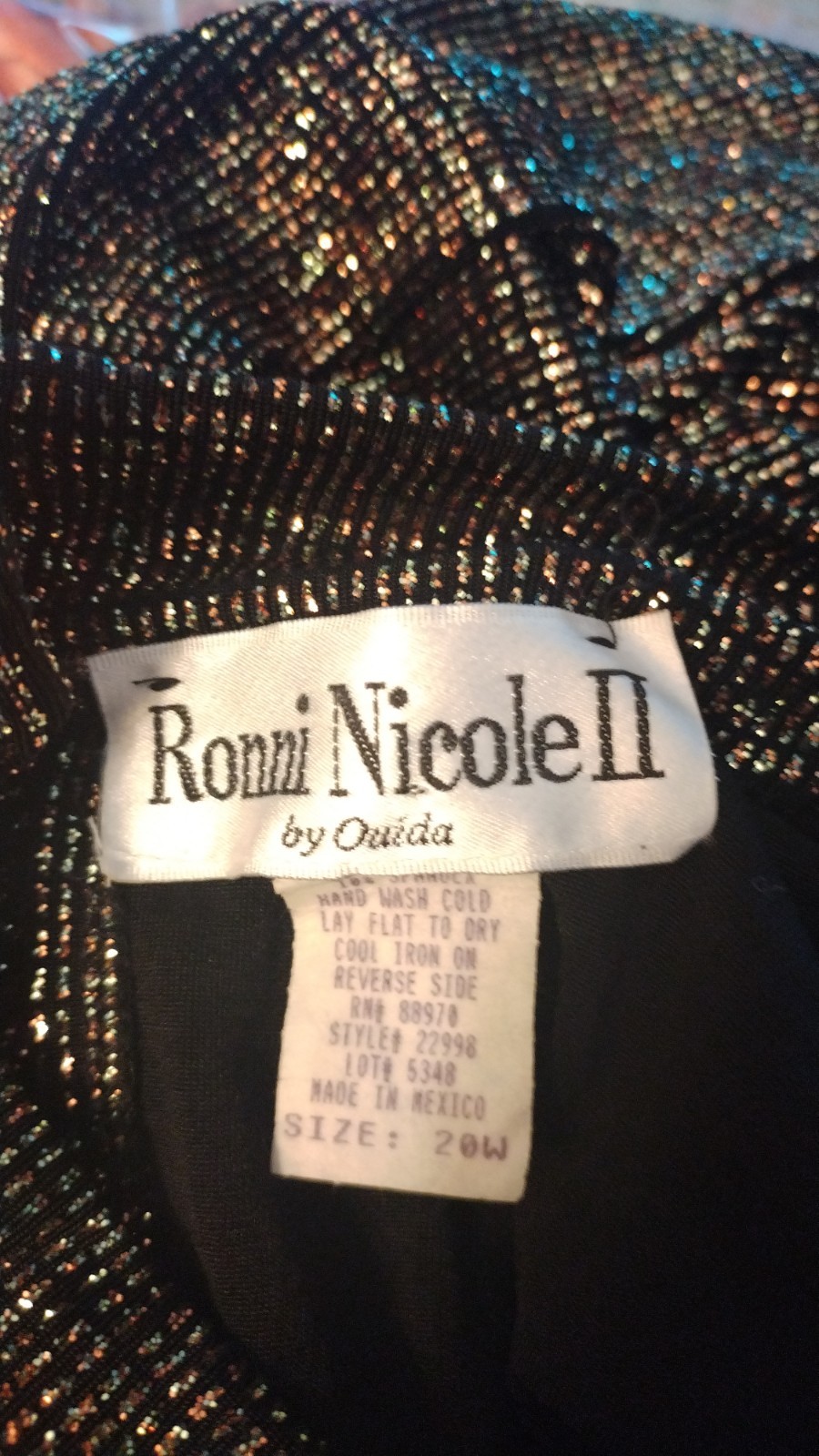 Vintage Ronnie Nicole II By Ouida Gold And Black Sparkle Dress Size 20
