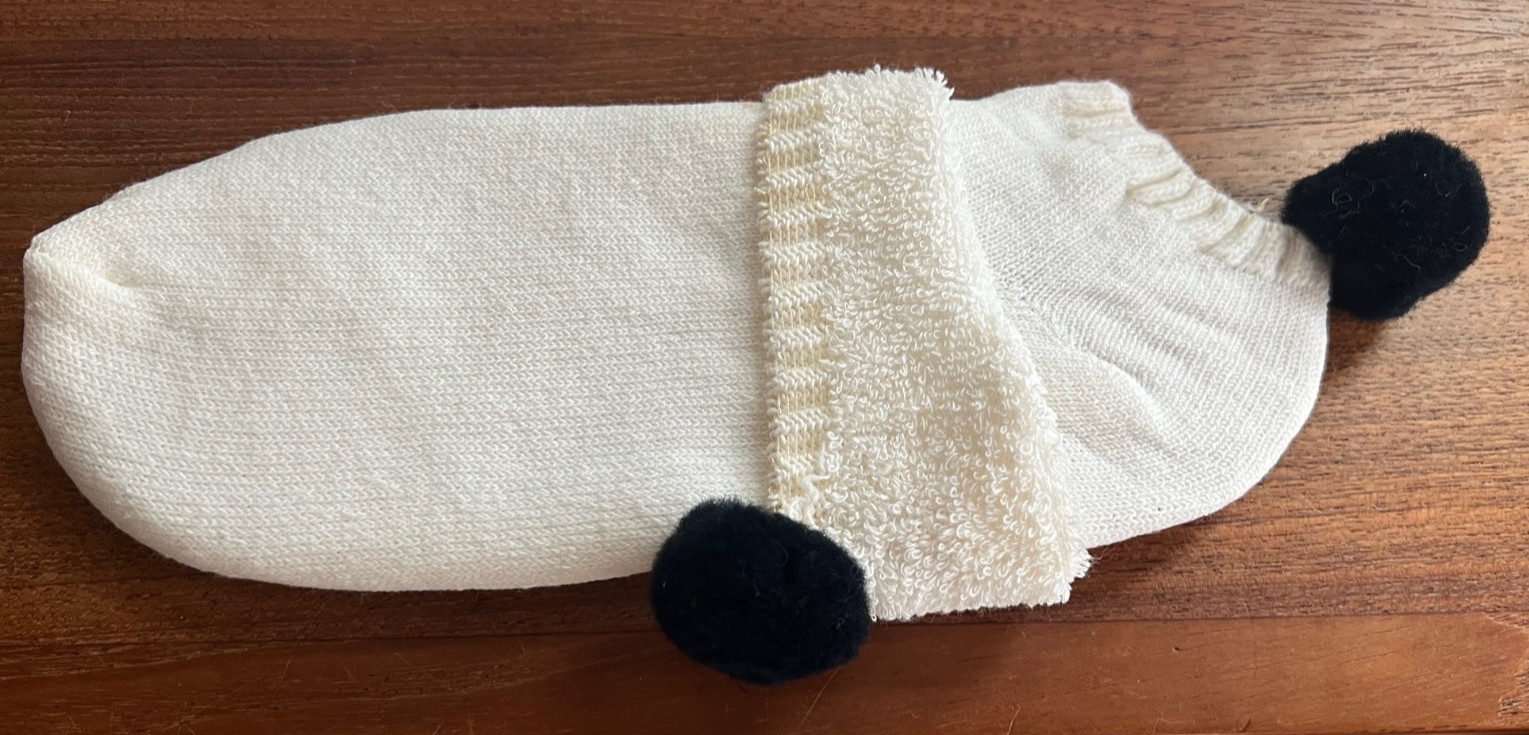 Vintage Pom Pom Ankle Socks Terry White NOS