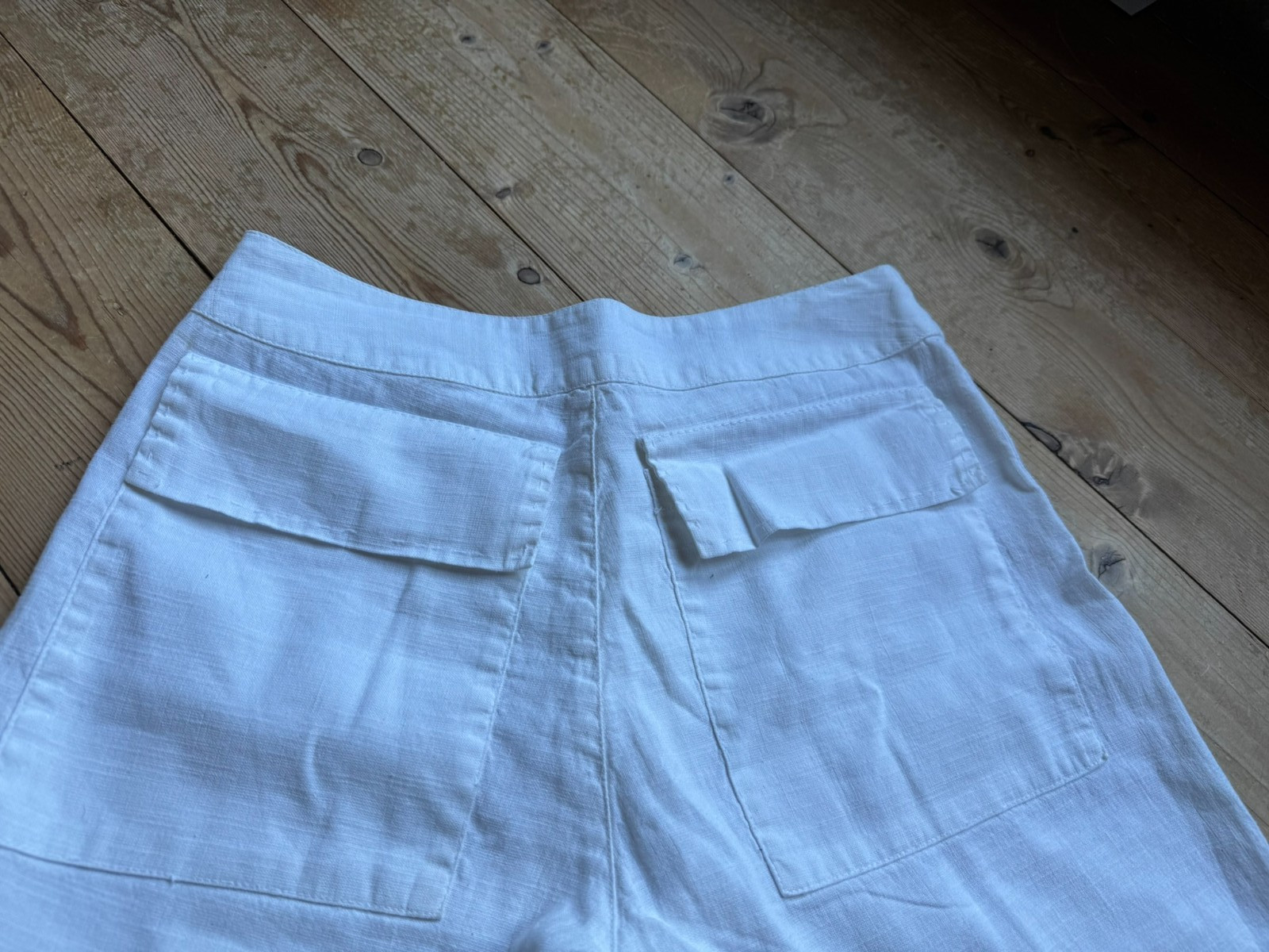 Hemp Pants KristenseN DU NORD Y2K White 34 36 Made in Italy Bootcut Luxury