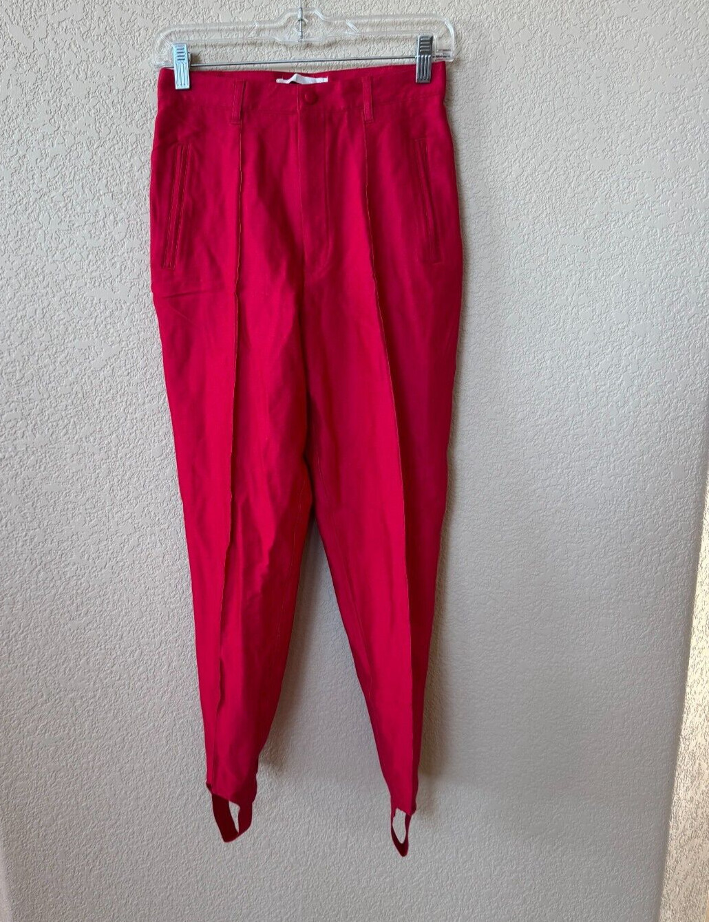The Limited Vintage 80s Stirrup Pants Red Rayon Blend Spandex Stretch Sz 10