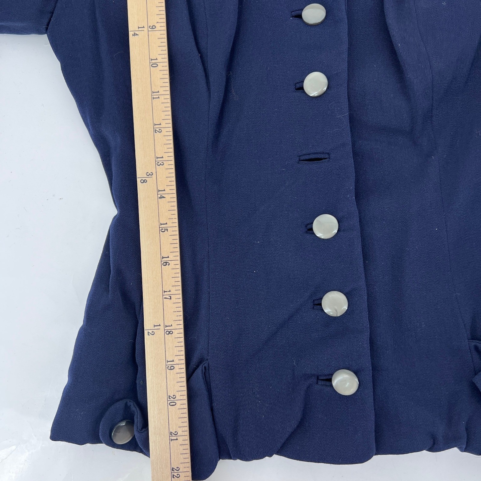Vintage 1940s Navy Blue Tailored Blazer Jacket WWII Era